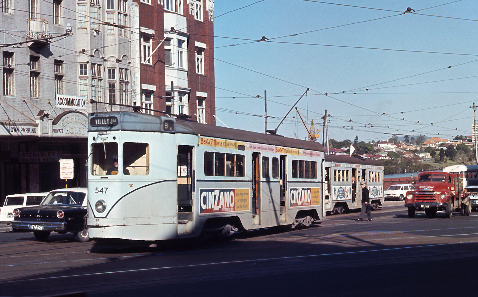 Tram No. 547 at Petrie Bight - 1968