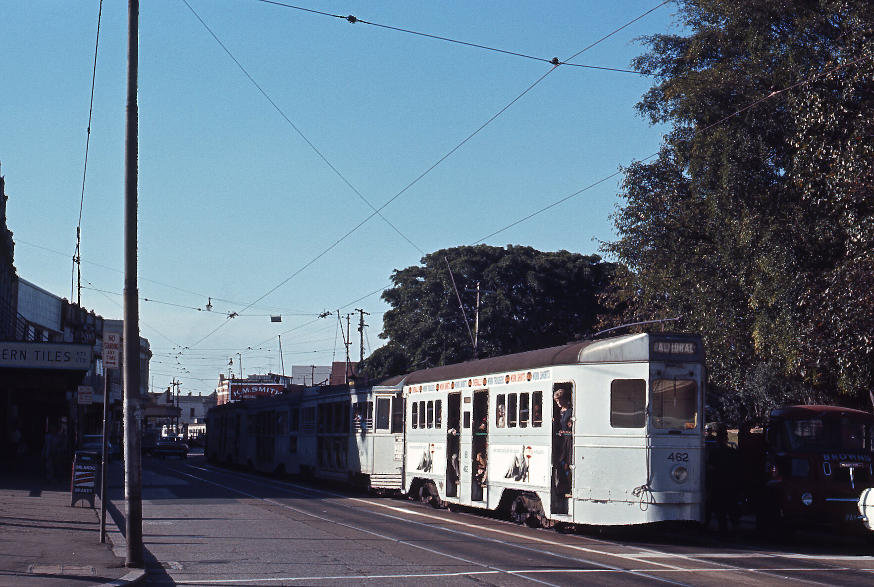Trams No. 462, No. 294 and No. 311 on Wickham Street, Fortitude Valley - 1968
