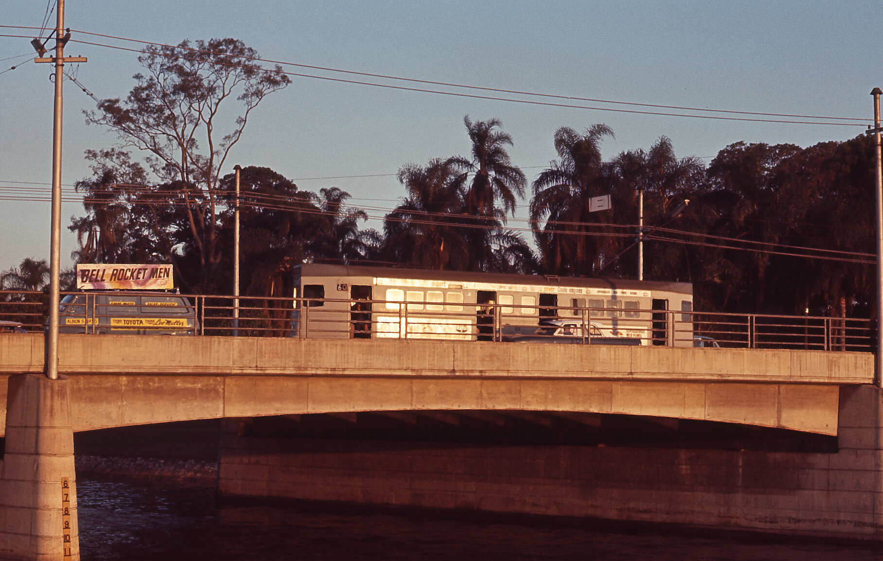 Tram on Breakfast Creek Bridge - 1968