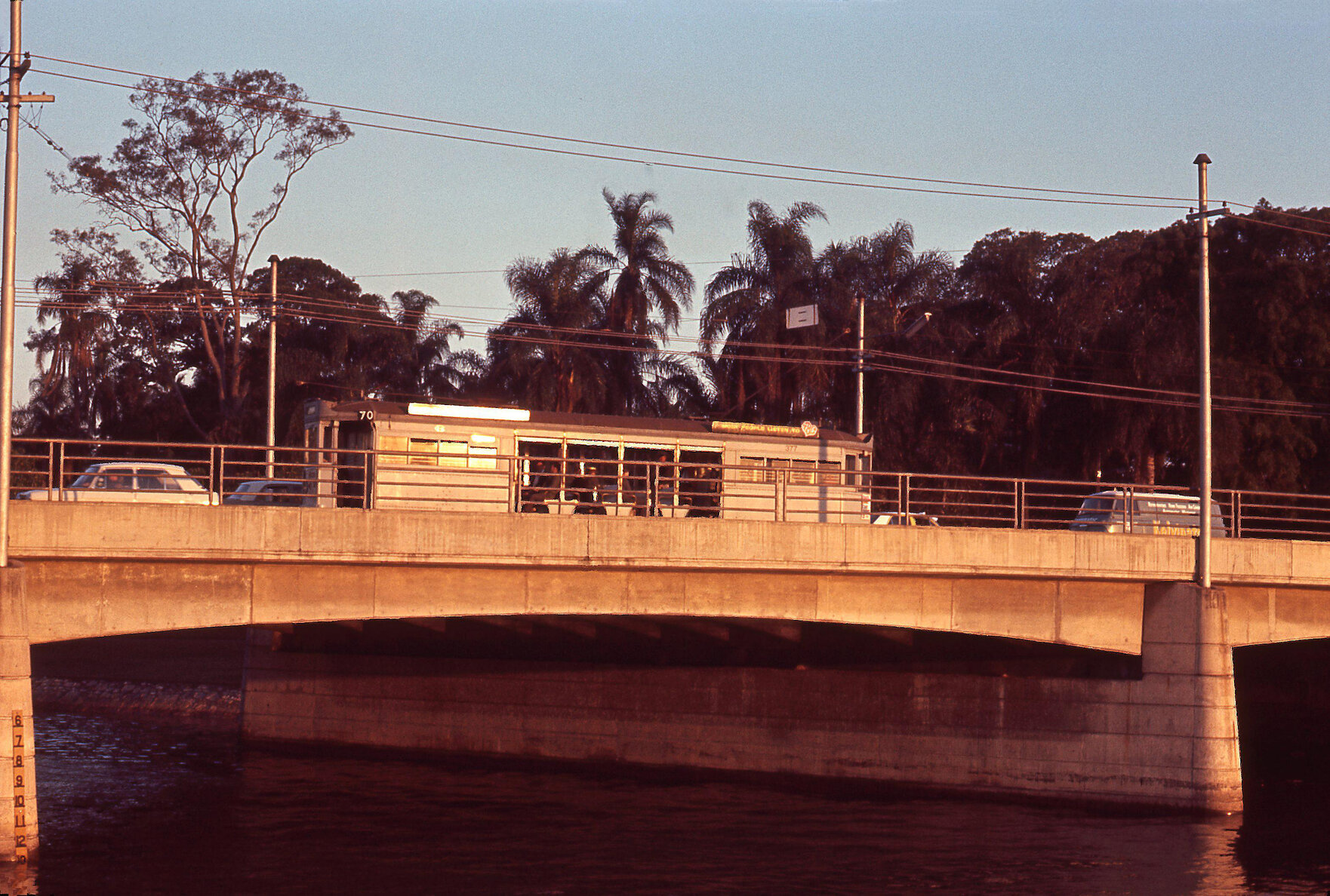 Tram No. 377 on Breakfast Creek Bridge - 1968
