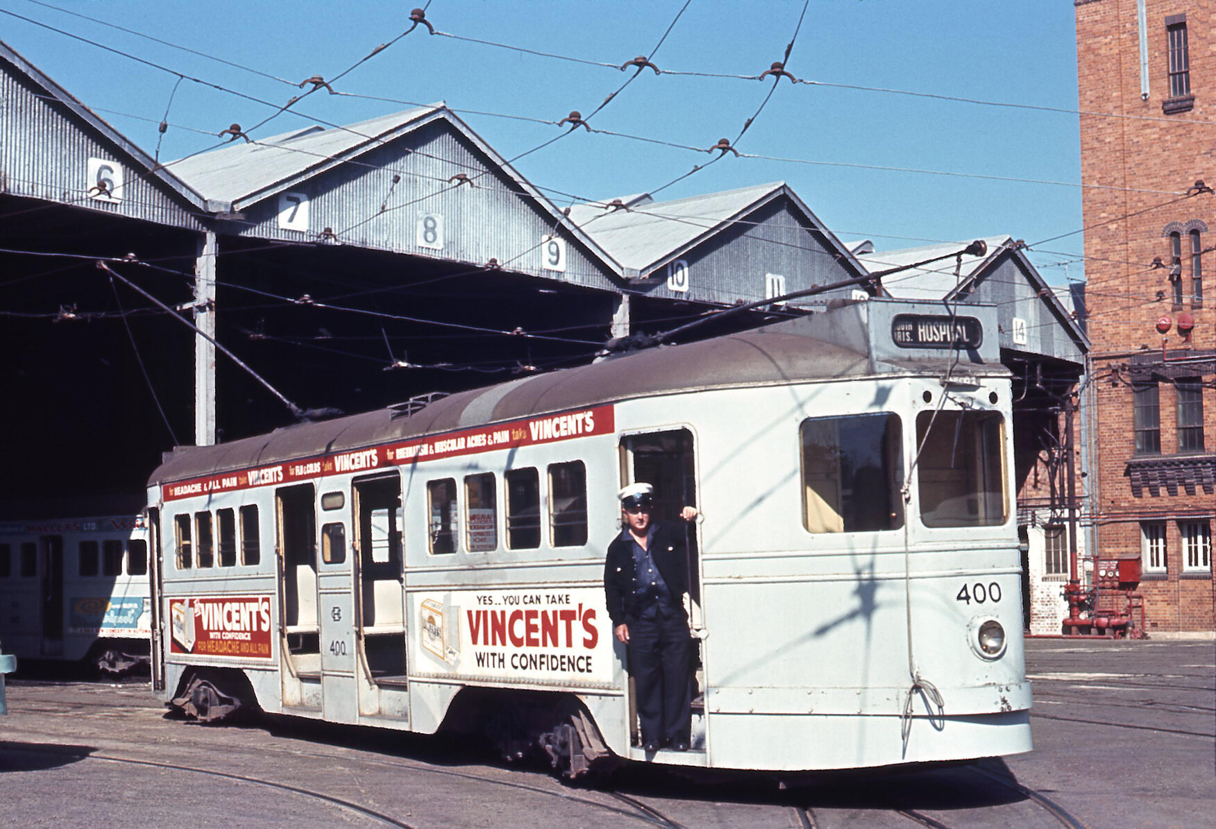 Tram No. 400 at Annerley depot - Ipswich Road - 1968
