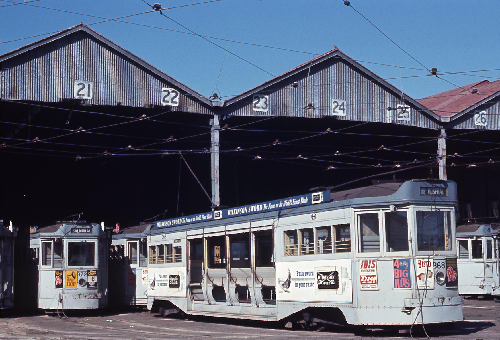 Trams No. 368 and No. 372 at Annerley depot, Ipswich Road - 1968