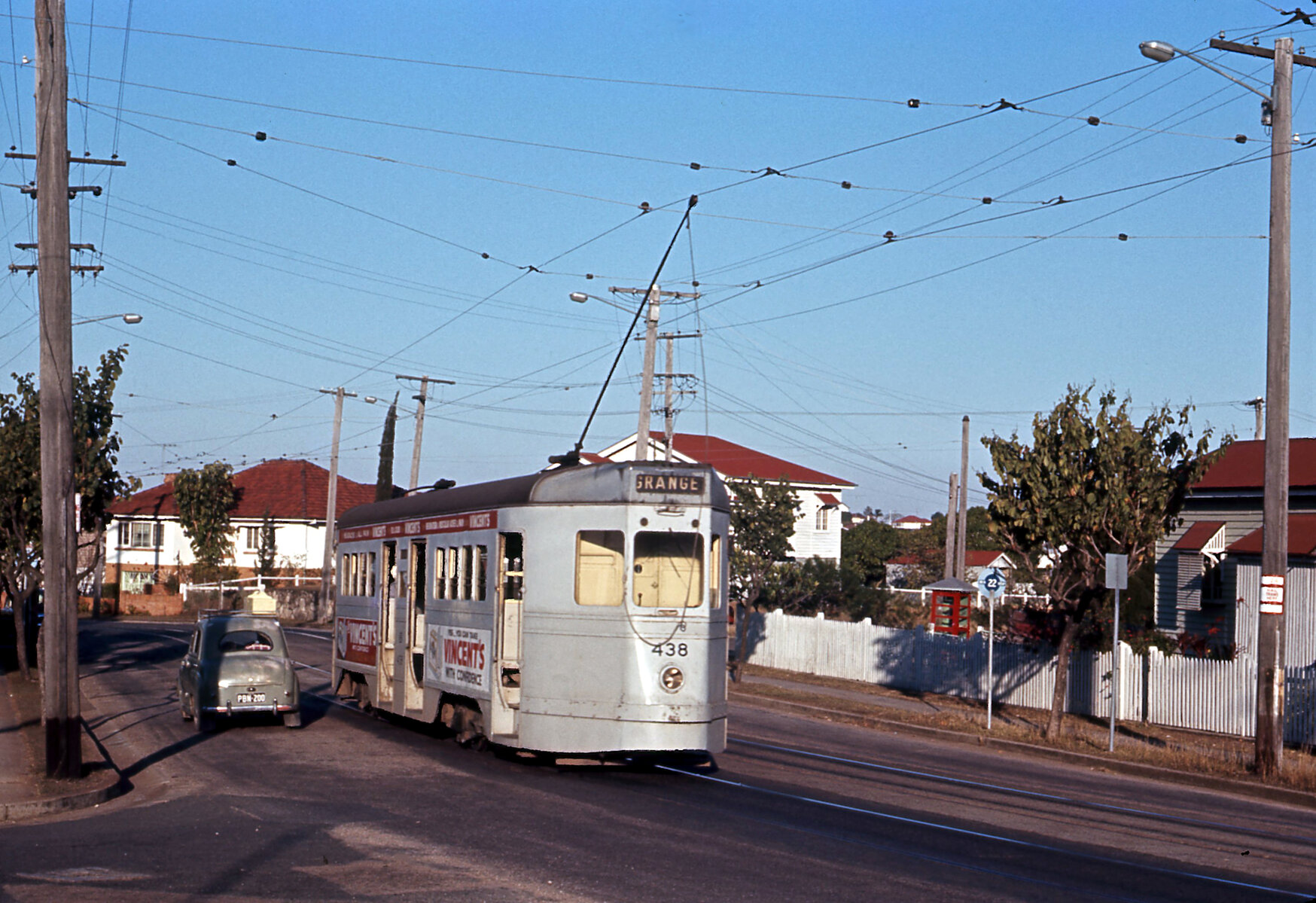 Tram No. 438 on Waterworks Road, Ashgrove - 1968
