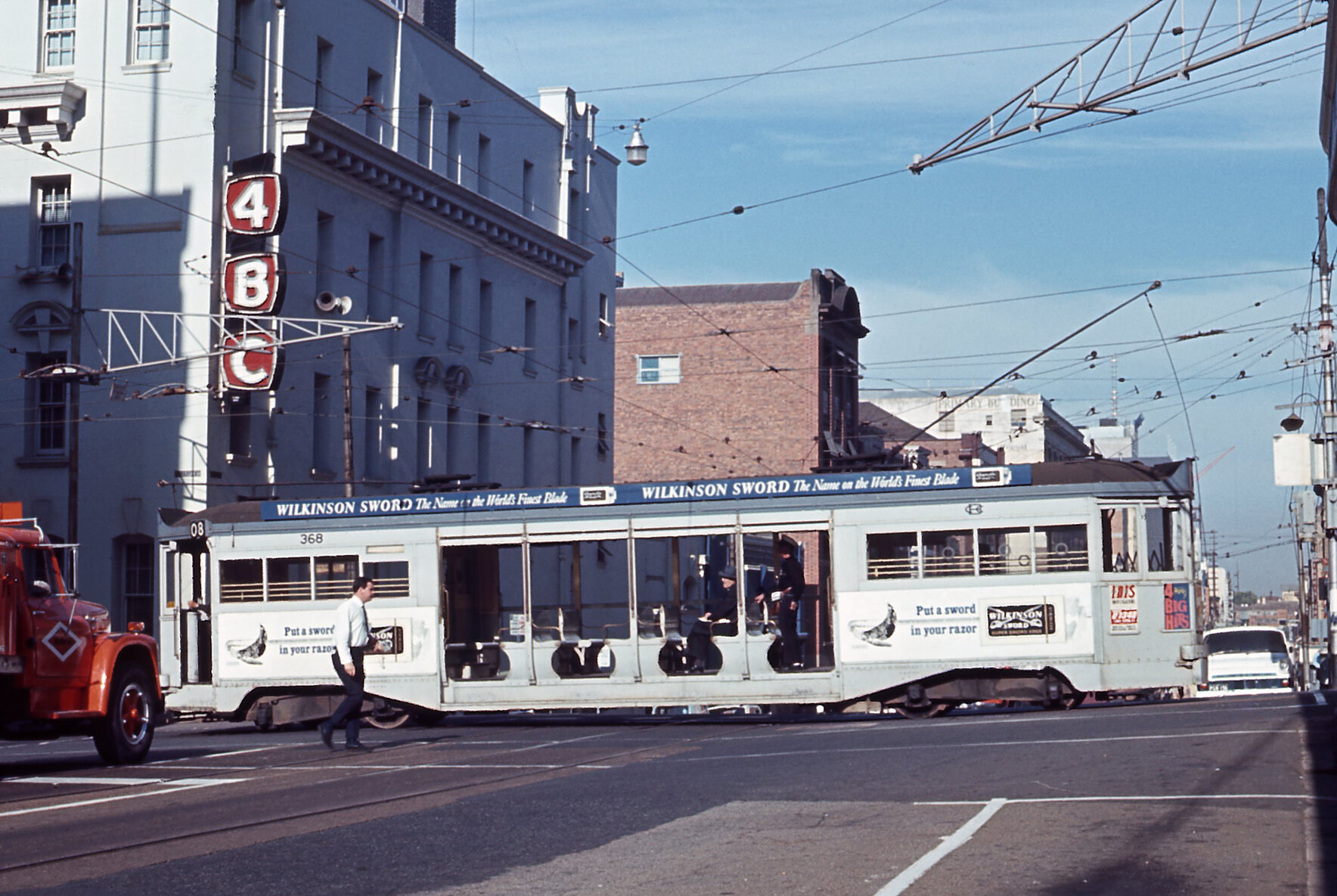 Tram No. 368 crossing Adelaide Street on corner of Wharf Street - 1968