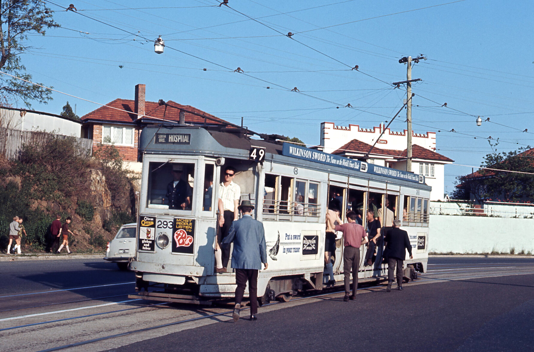 Tram No. 293 on Logan Road near Ridge Street, Greenslopes - 1968