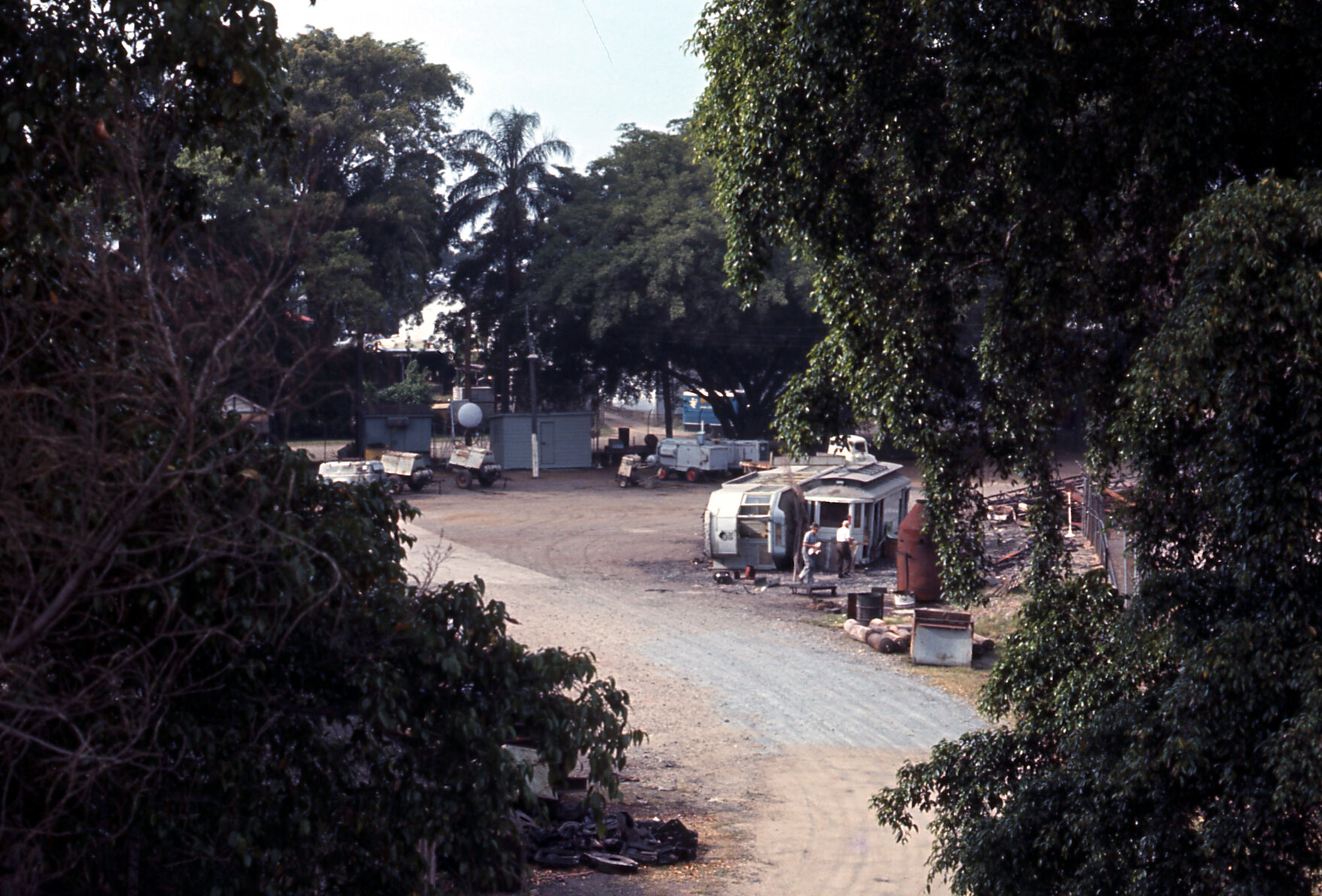 Trams No. 315 and No. 16 being destroyed at Milton depot - 1968