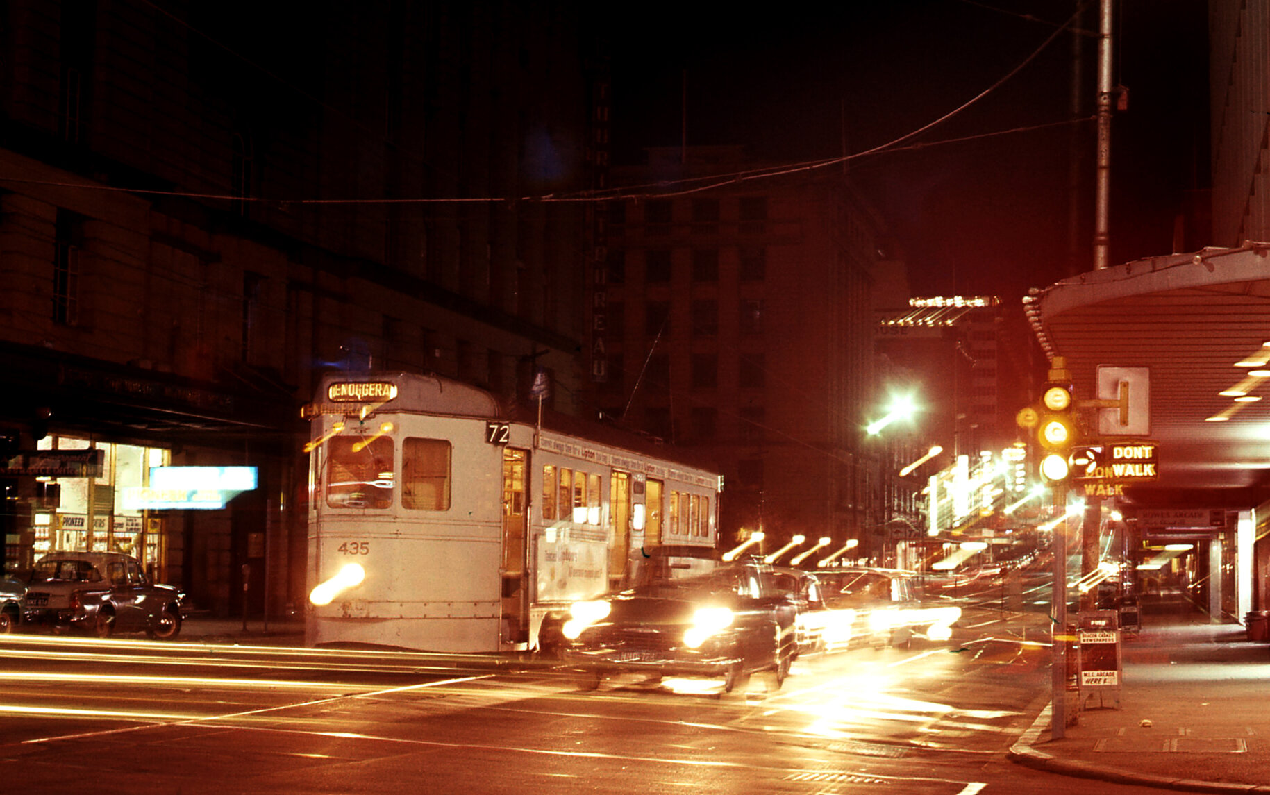 Tram No. 435 in Adelaide Street, Brisbane City - 1968
