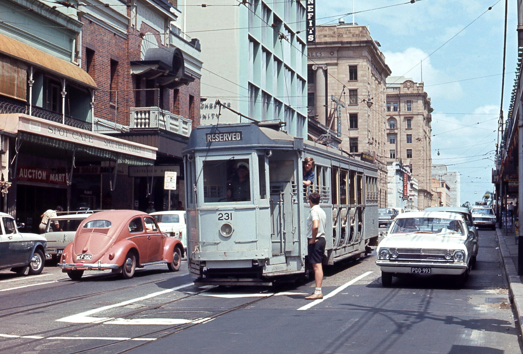 Tram No. 231 at corner of George Street and Ann Street - 1968