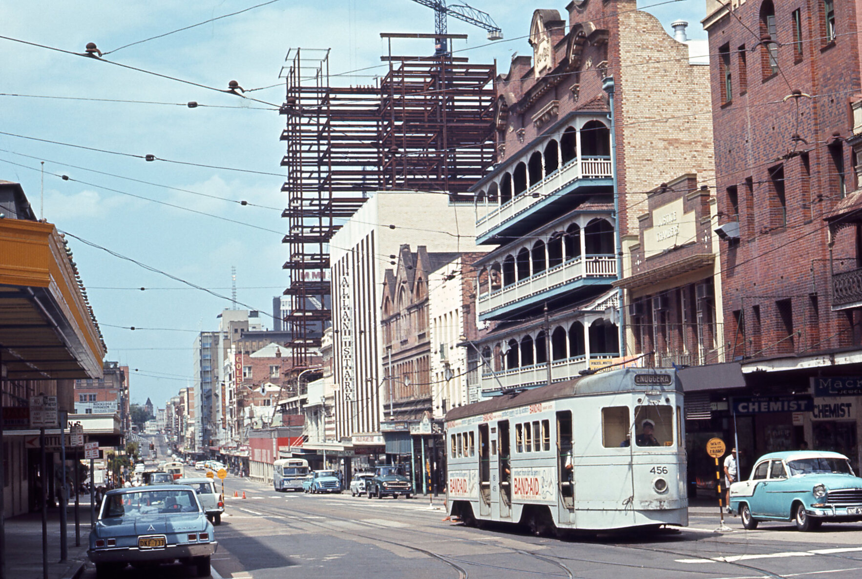 Tram No. 456 at corner of Adelaide Street and George Street - 1968