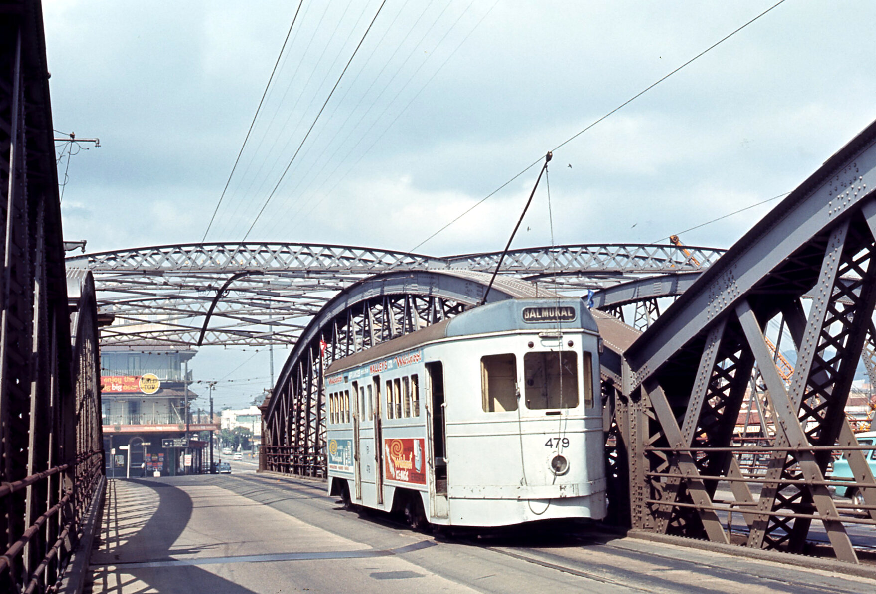 Tram No. 479 on Victoria Bridge - 1968