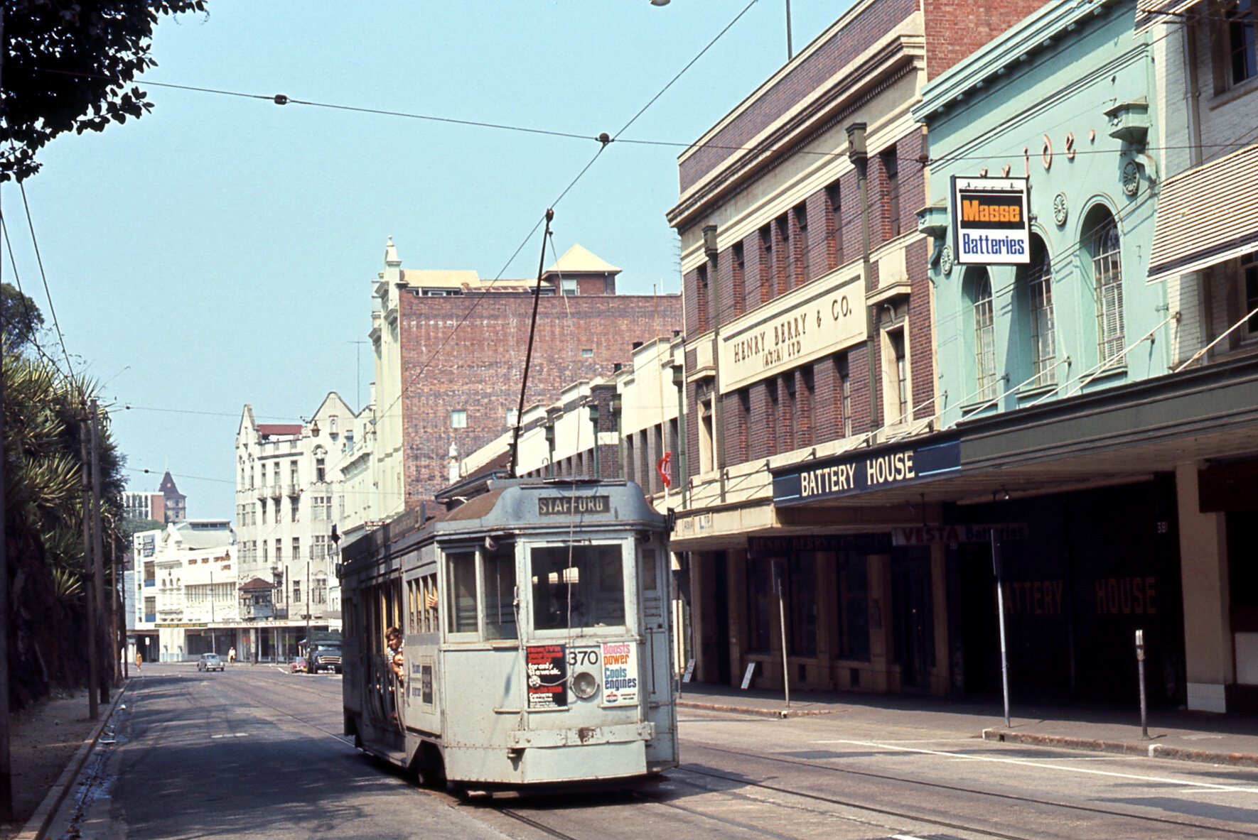 Tram No. 370 on Adelaide Street near Wharf Street - 1968