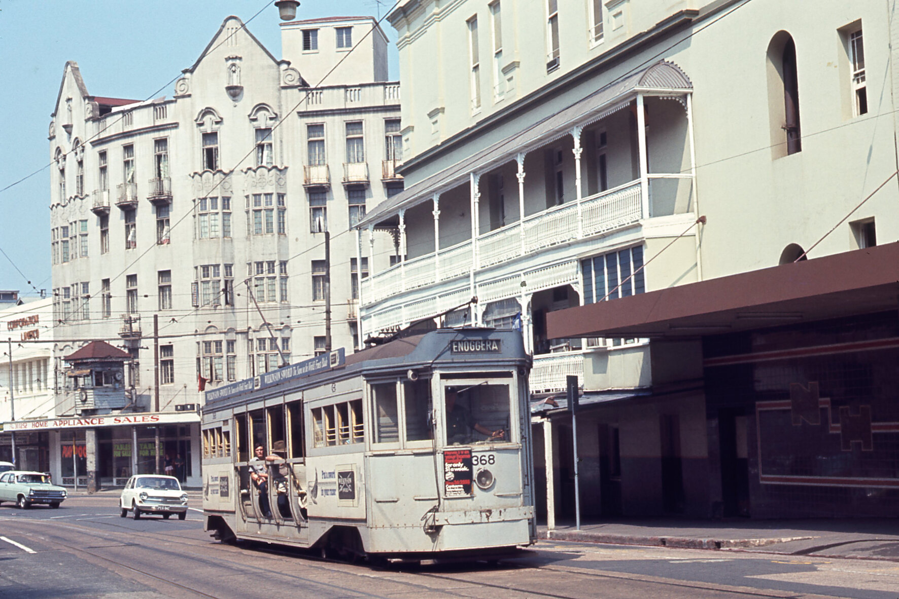 Tram No. 368 on Adelaide Street near Queen Street junction - 1968