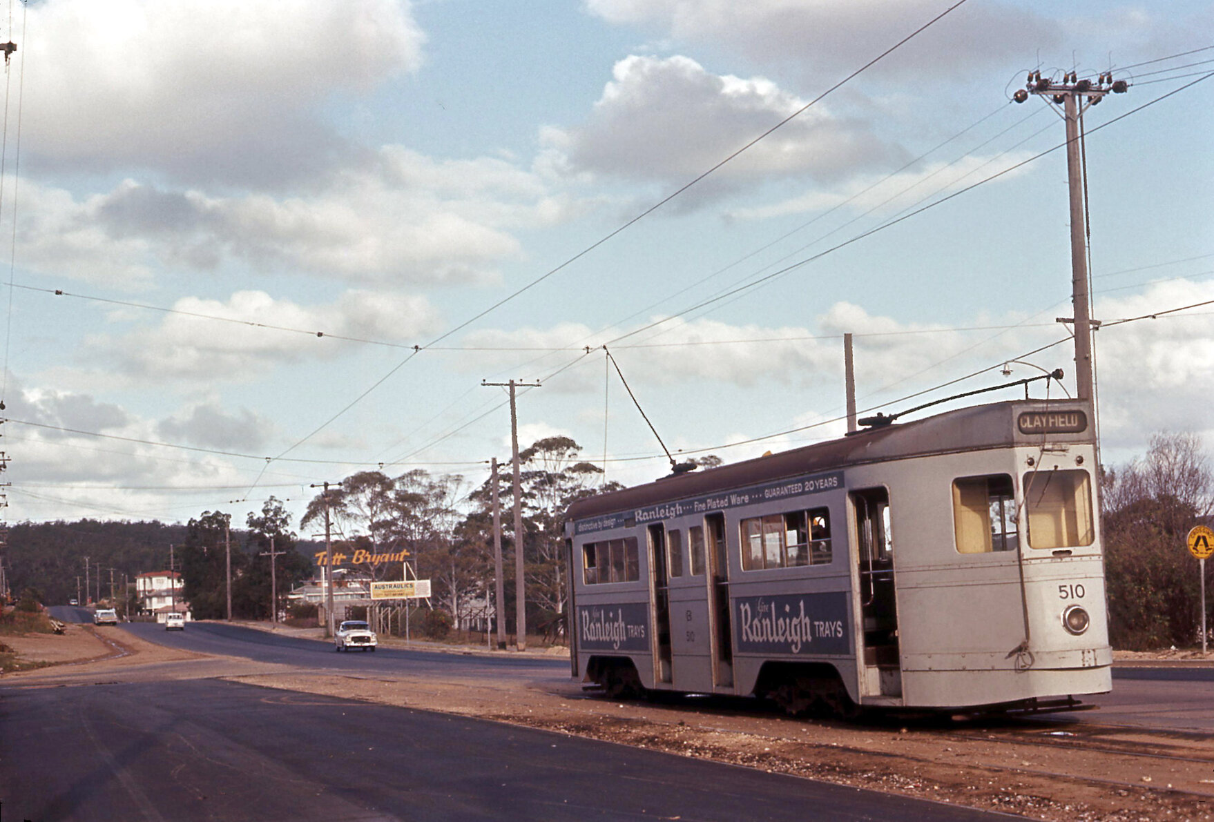 Tram No. 510 leaving terminus at Salisbury - 1969