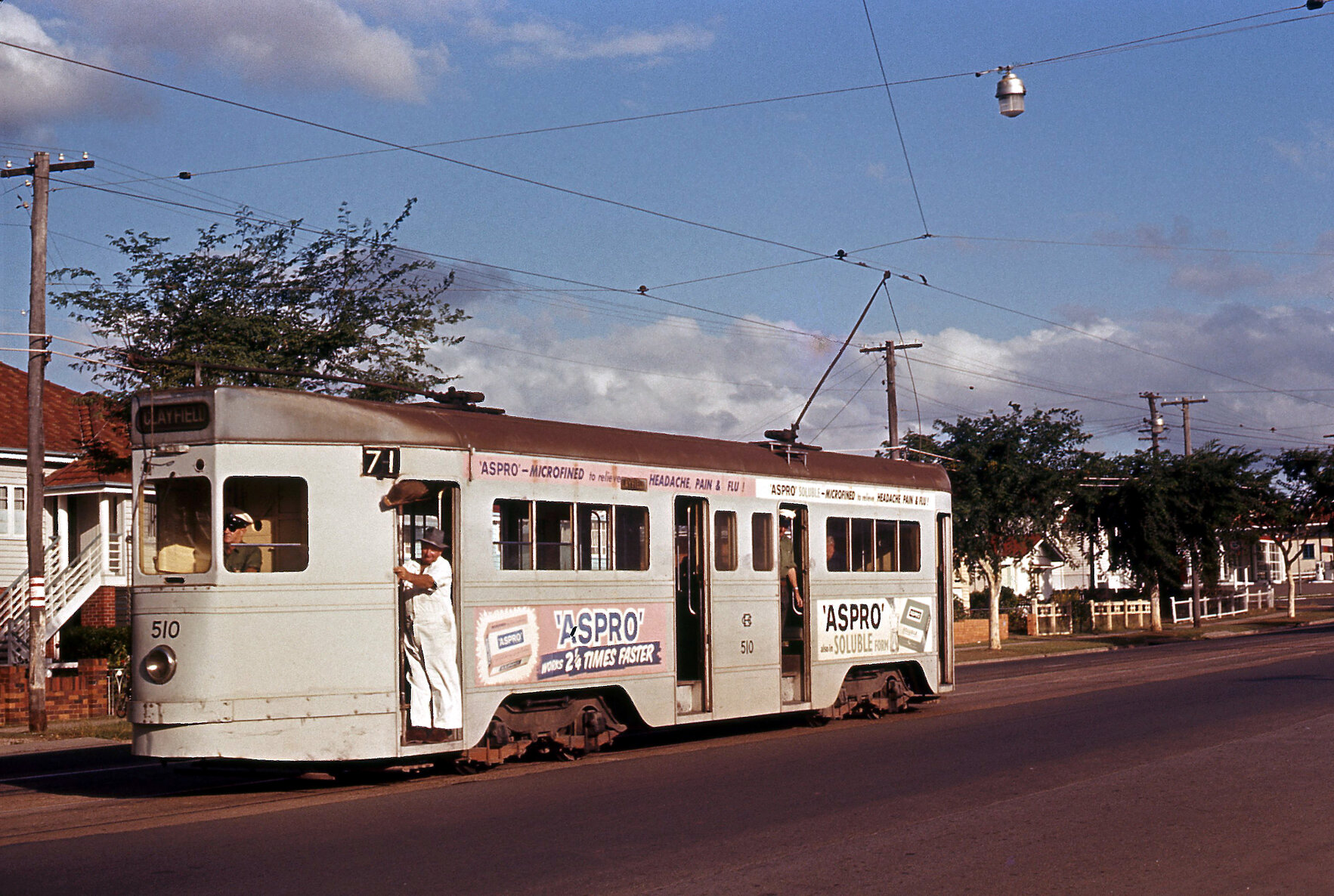Tram No. 510 on Ipswich Road, Annerley - 1969