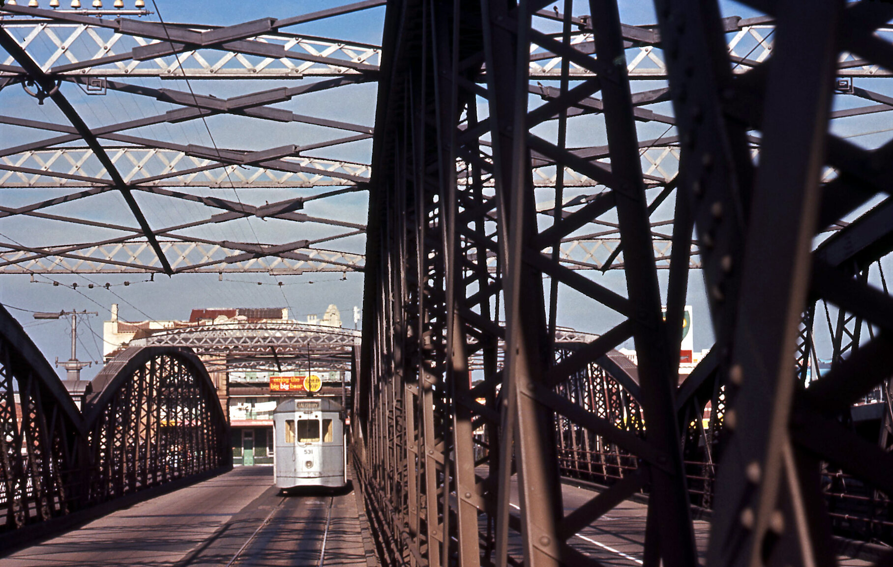 Tram No. 531 on Victoria Bridge - 1969