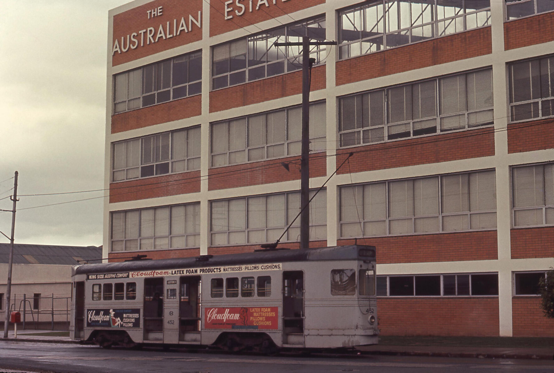 Tram No. 452 on Macquarie Street, Teneriffe - 1969