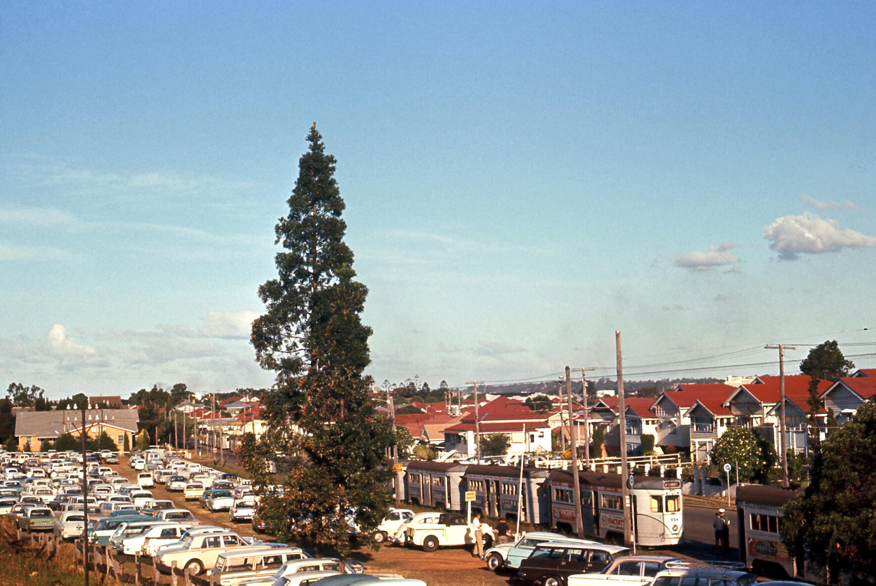 Trams parked at Lancaster Road terminus, including No. 534 and No. 472 - 1969