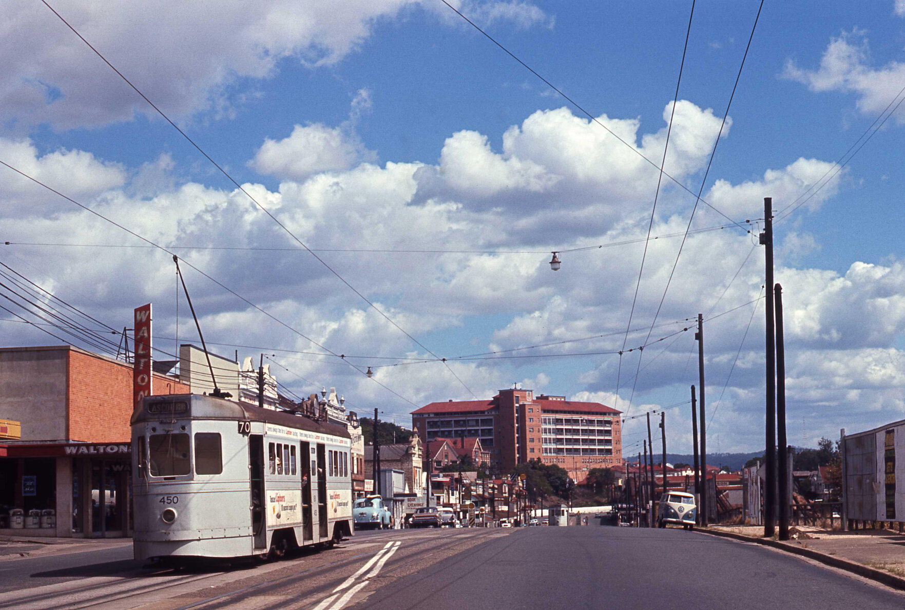 Tram No. 450 on Stanley Street, Woolloongabba - 1969