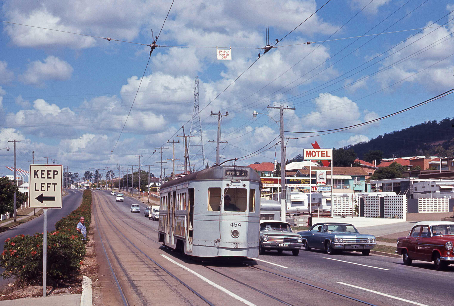Tram No. 454 on Logan Road, Mt Gravatt - 1969