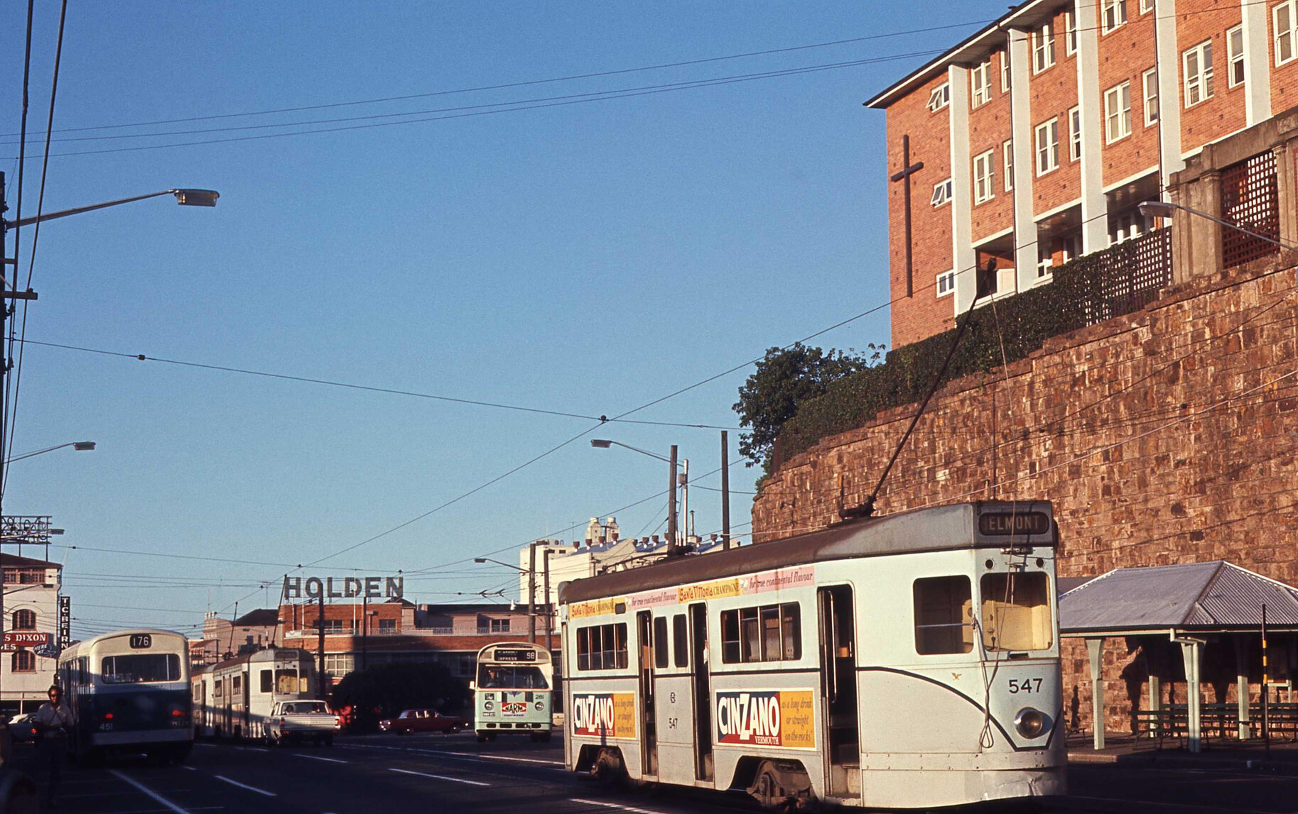 Tram No. 547 on Ann Street near Kemp Place, Fortitude Valley - 1969