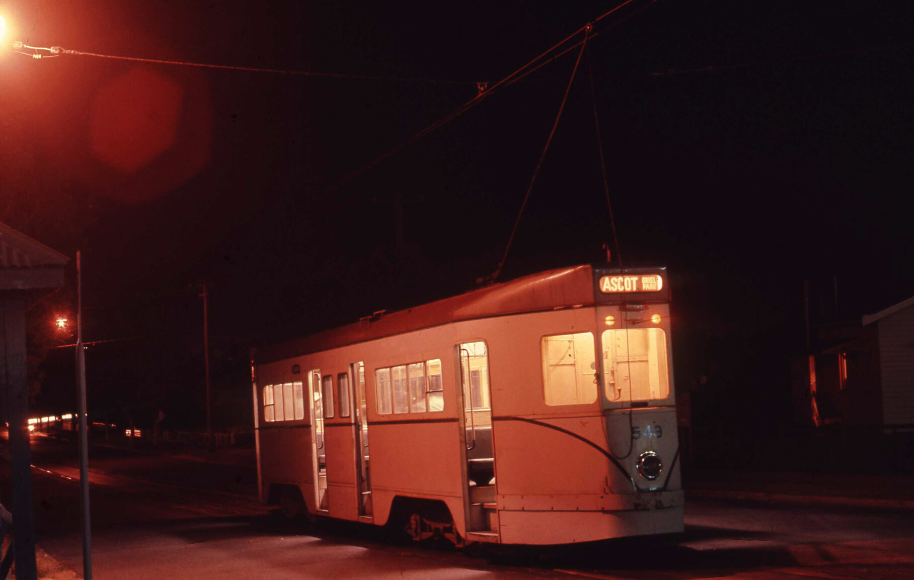 Tram No. 549 at Balmoral terminus, Riding Road -1969