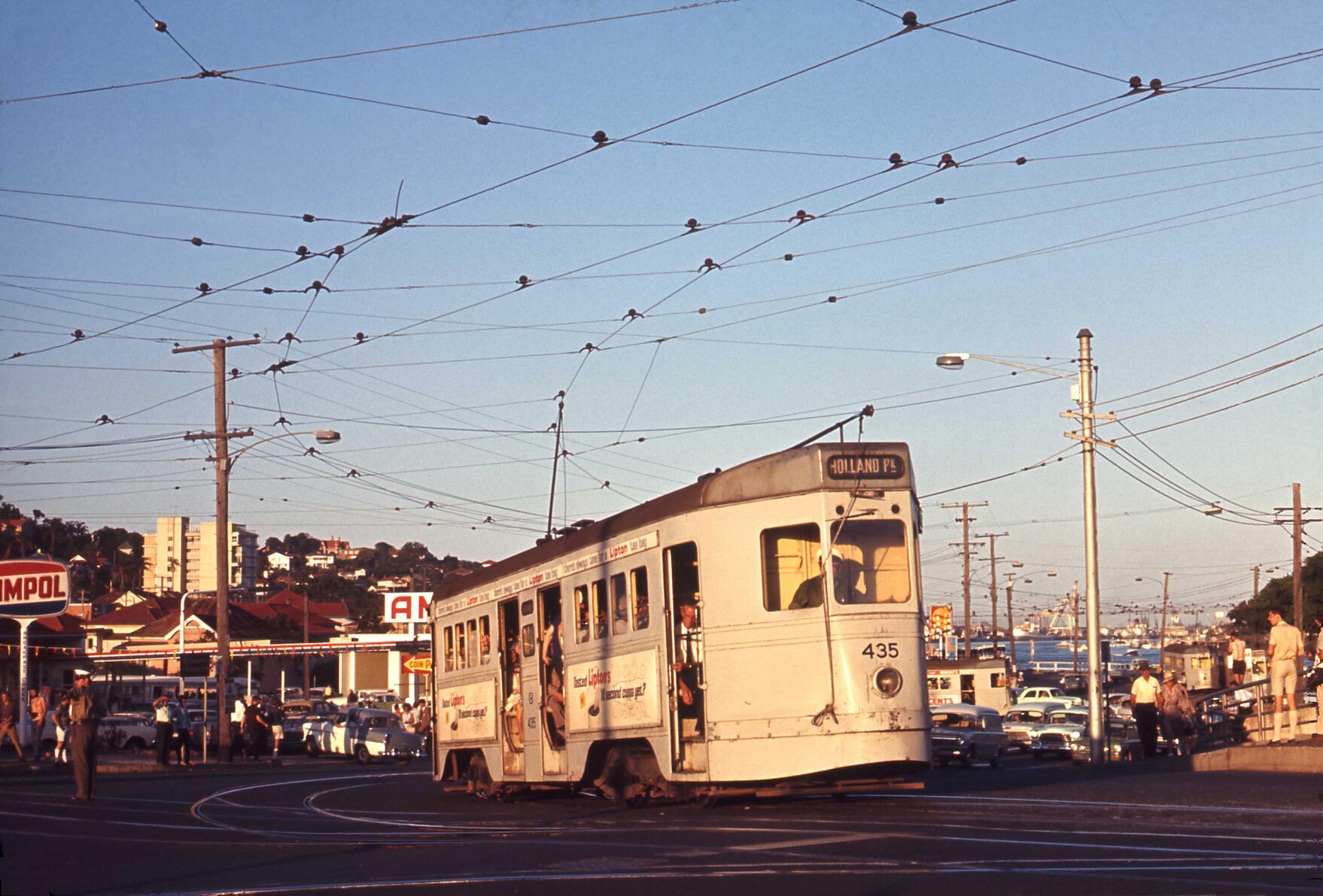 Trma No. 435 rounding corner on Kingsford Smith Drive, Albion - 1969