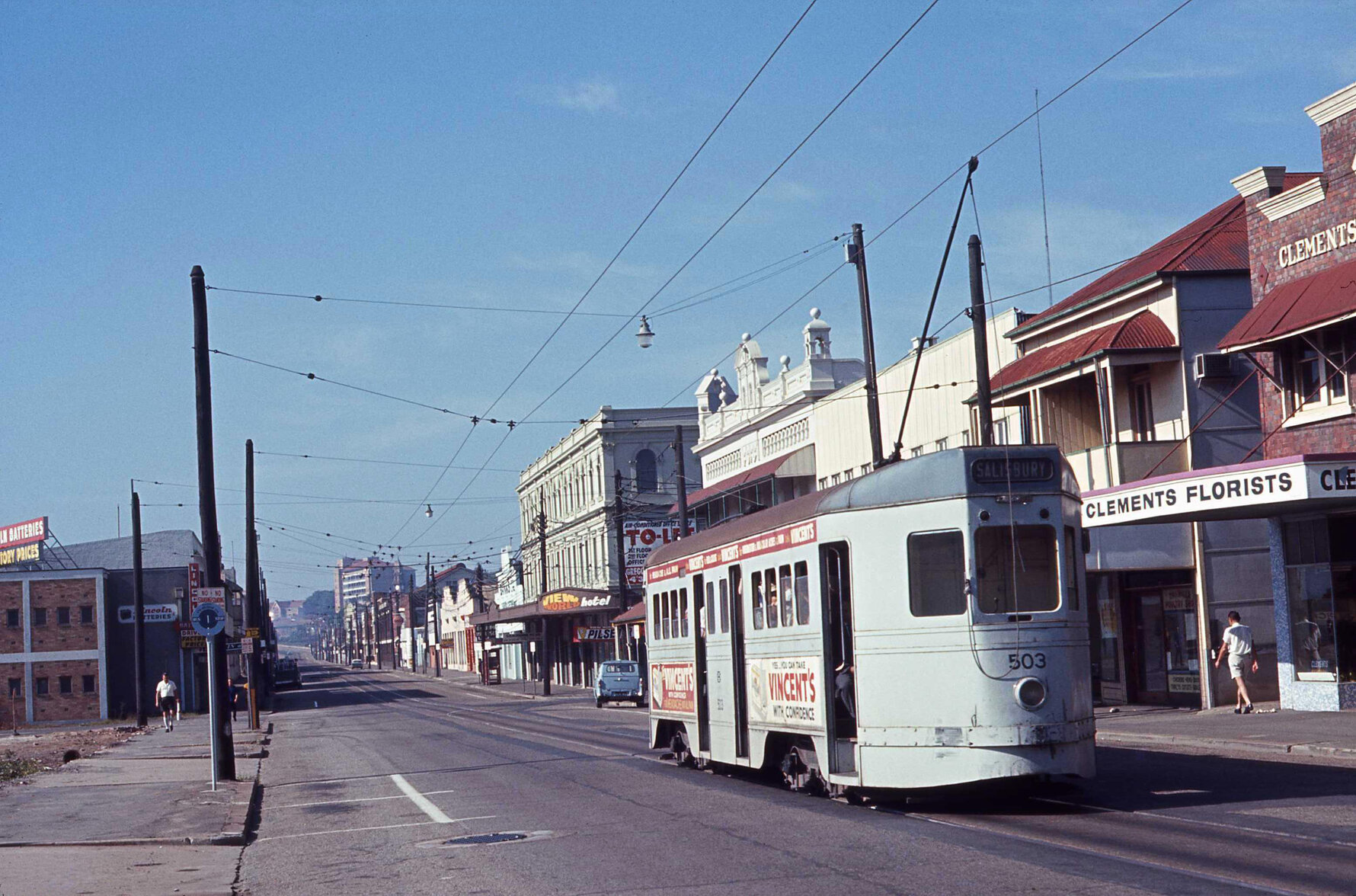 Tram No. 503 on Stanley Street, South Brisbane - 1969