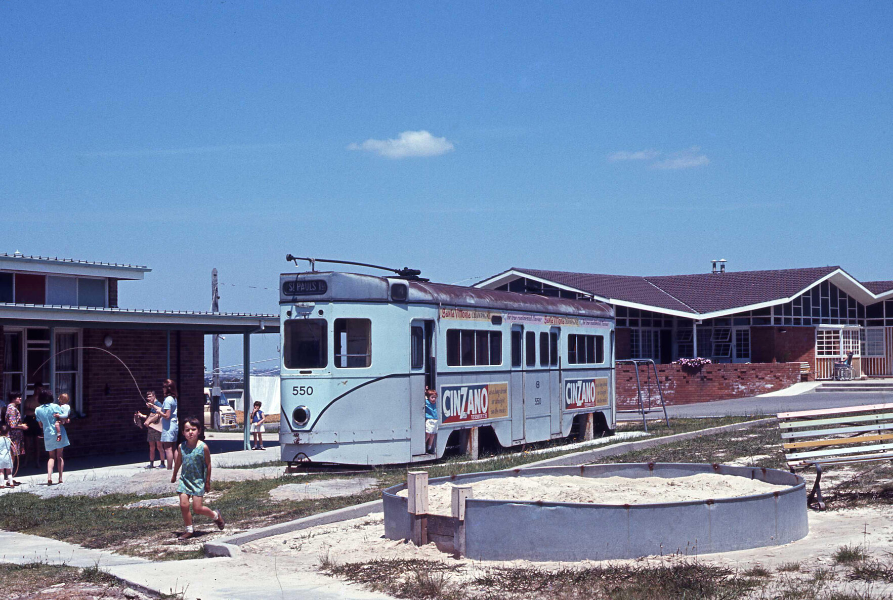 Tram No. 550 at Allambie School, Allambie Heights, Sydney, NSW - 1969
