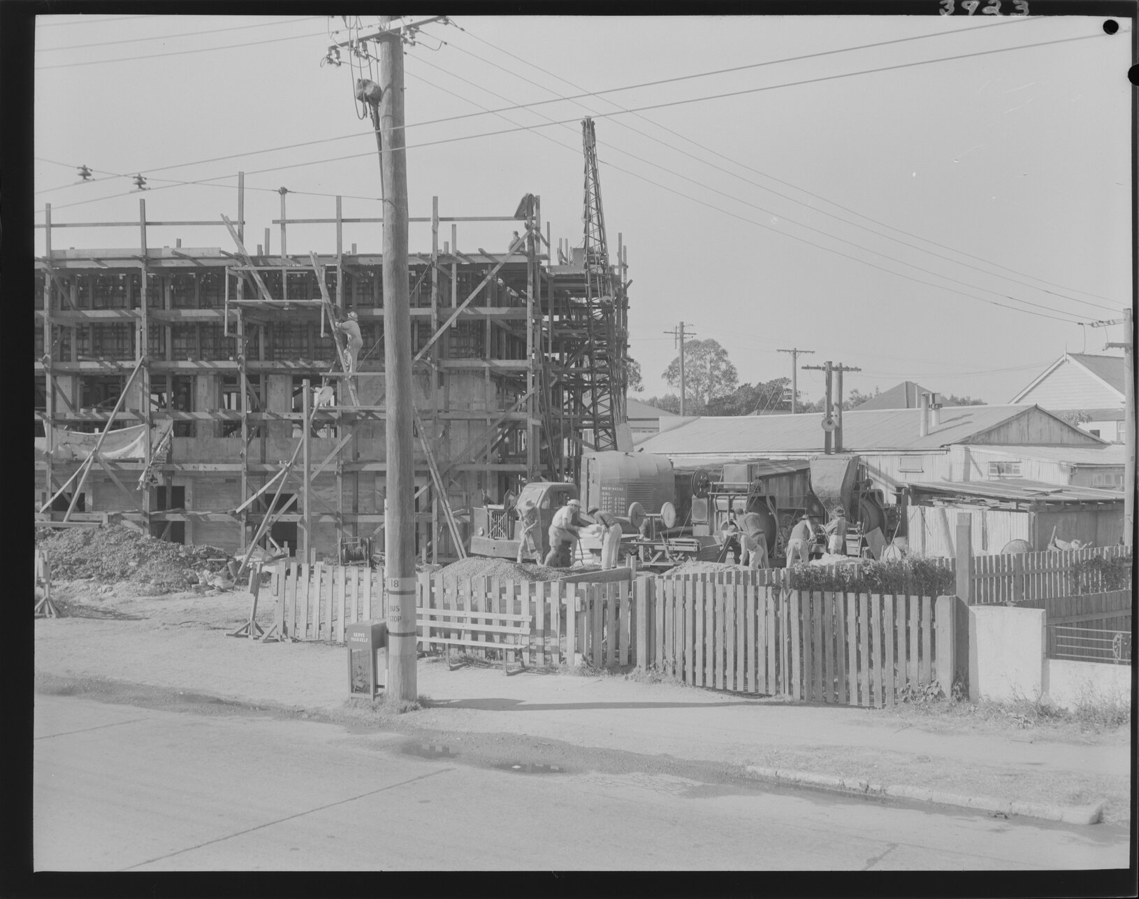 Caswell Street Pumping Station under construction, East Brisbane - 1953