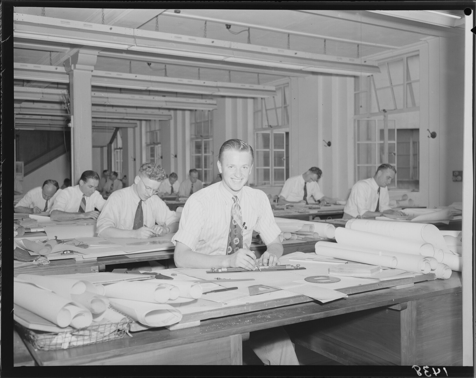 Council staff - Drafting Office City Hall - 1950