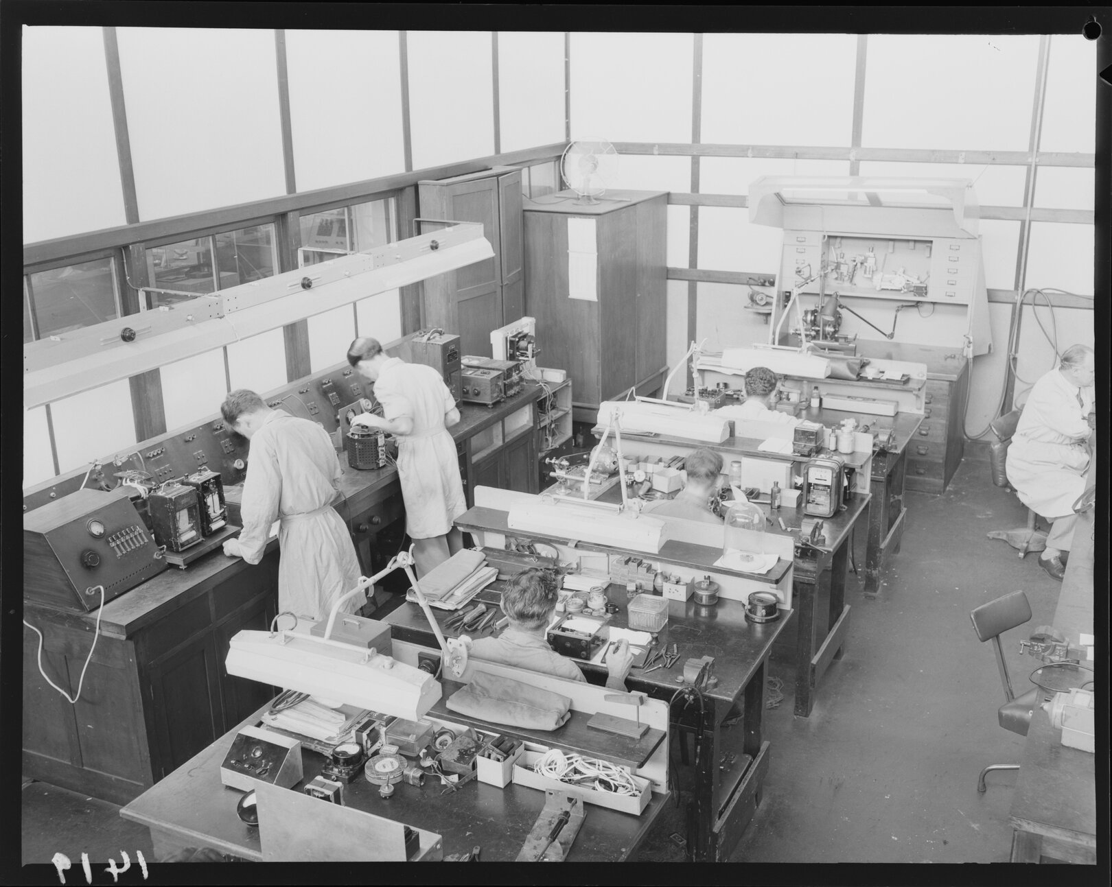 Brisbane City Council Electricity Department instrument repair room - 1950