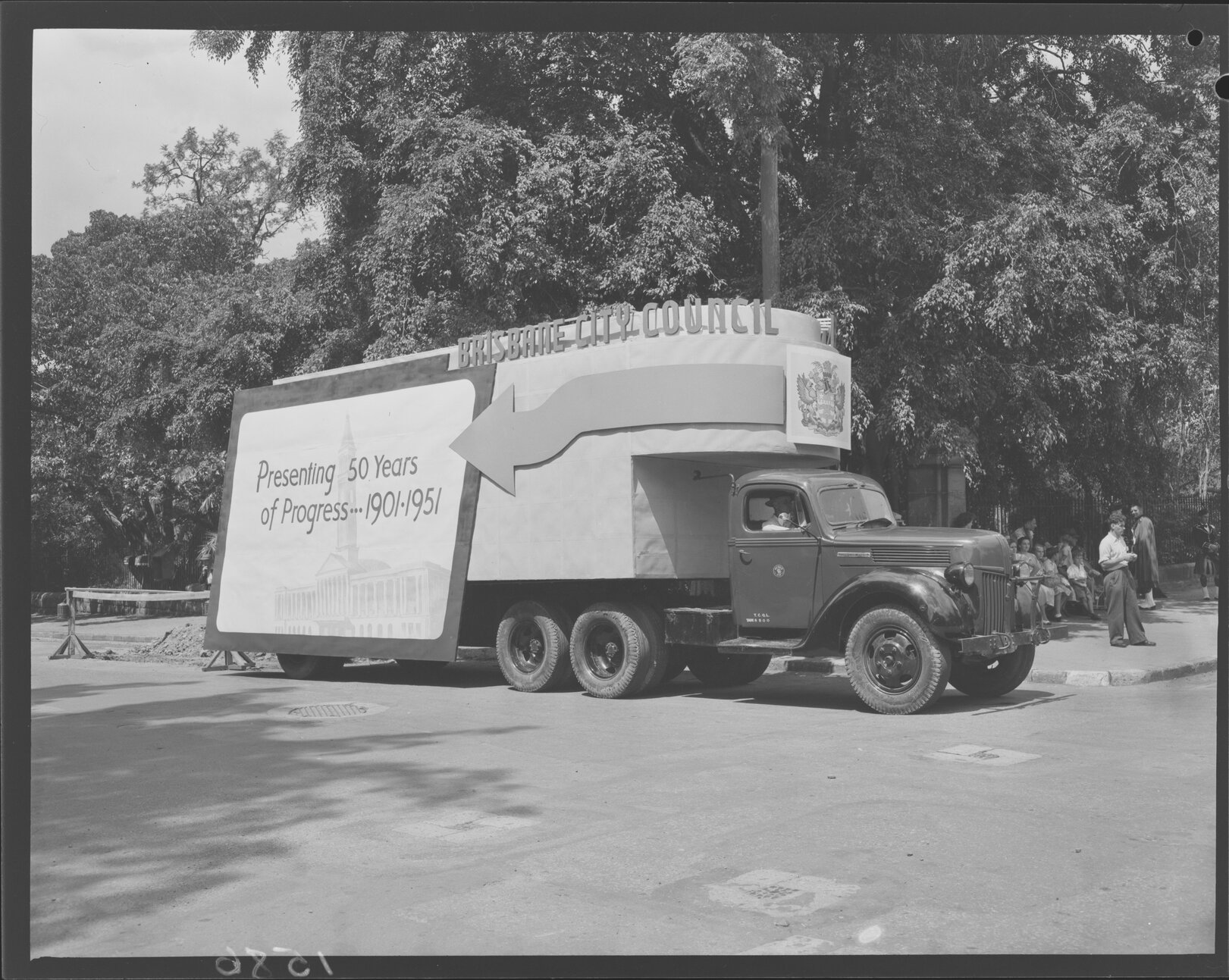 Brisbane City Council "50 years of progress" jubilee procession float - 1951