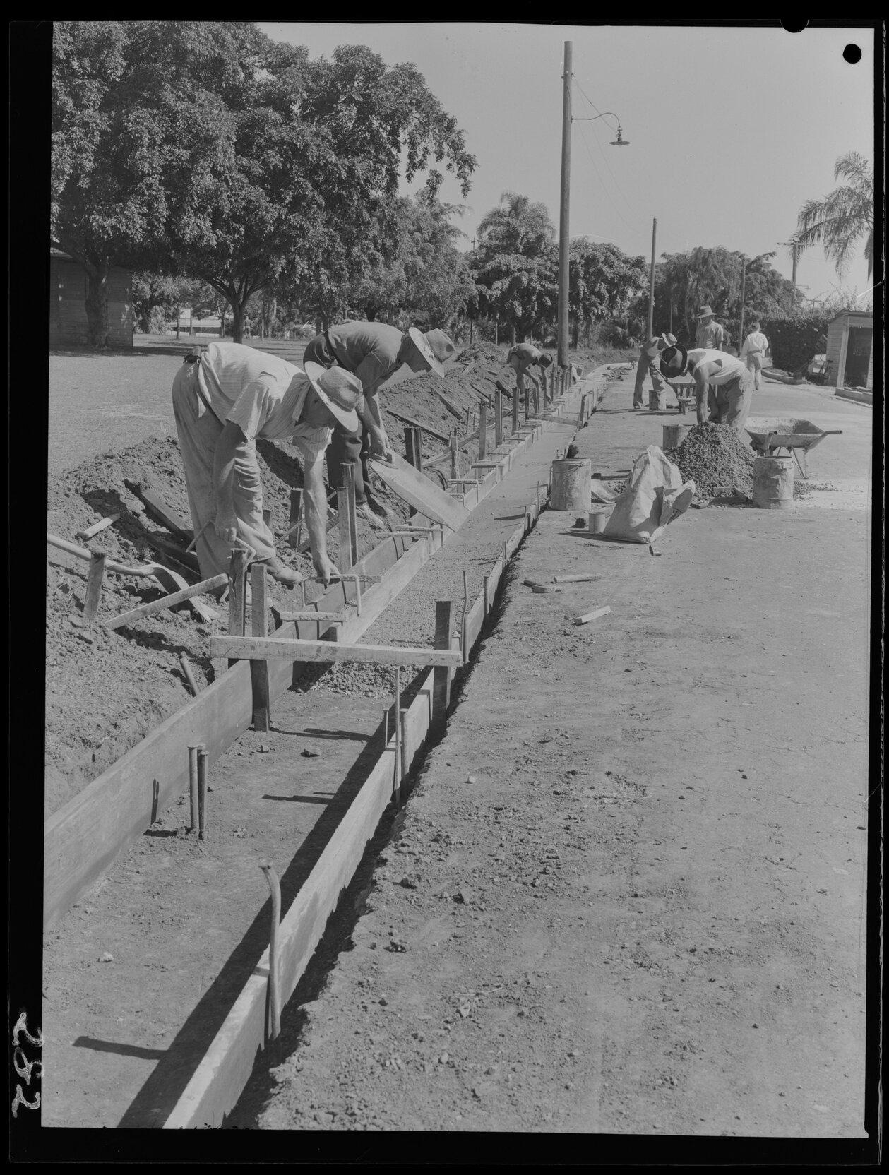 Footpath channeling at Ascot - 1949