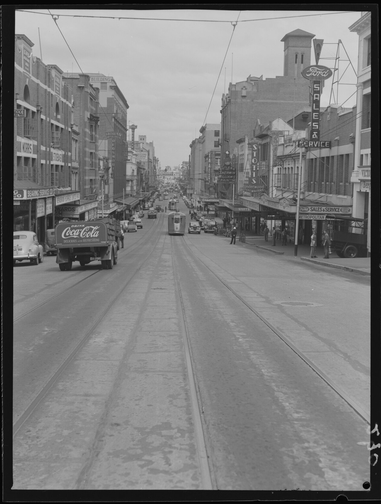 Adelaide Street, looking south from corner of Edward Street, Brisbane City - 1949