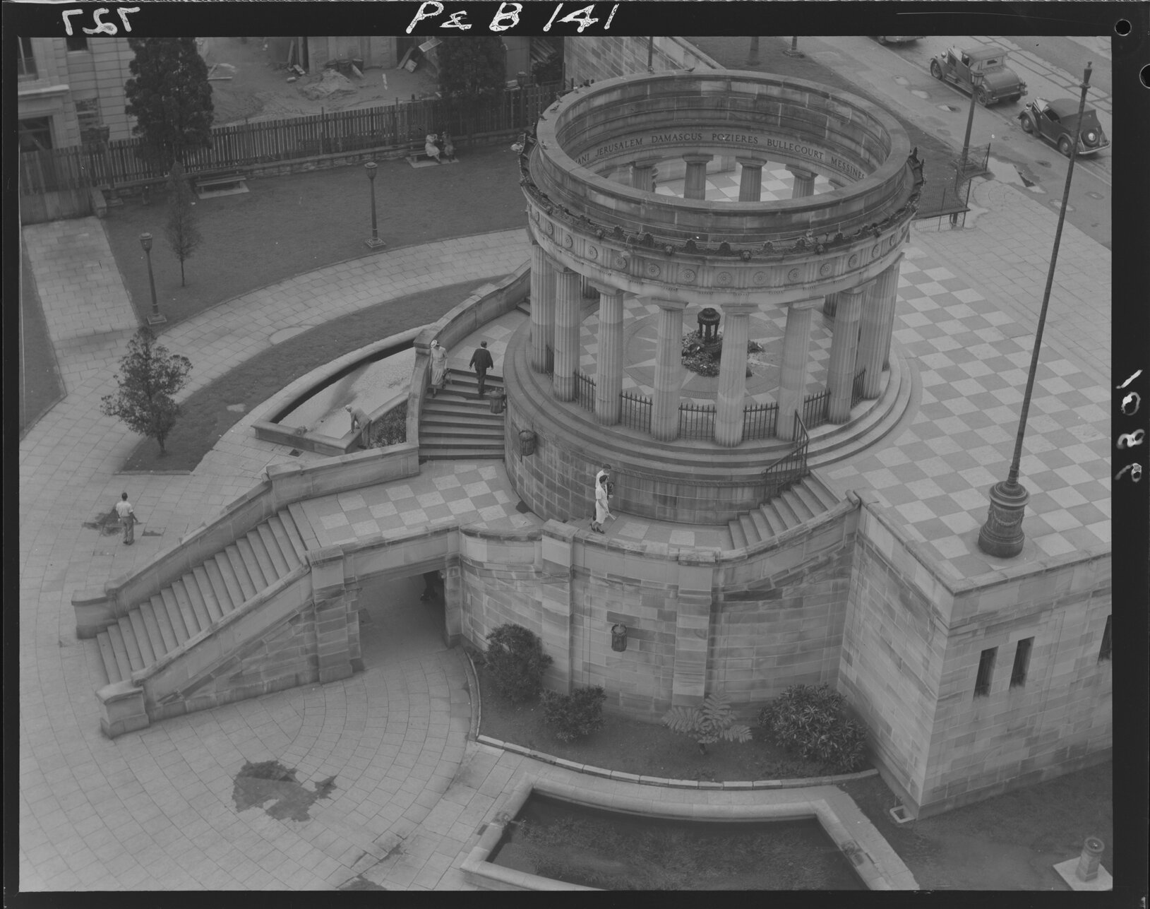 Anzac Square Shrine of Remembrance as seen from above, Brisbane City - 1948