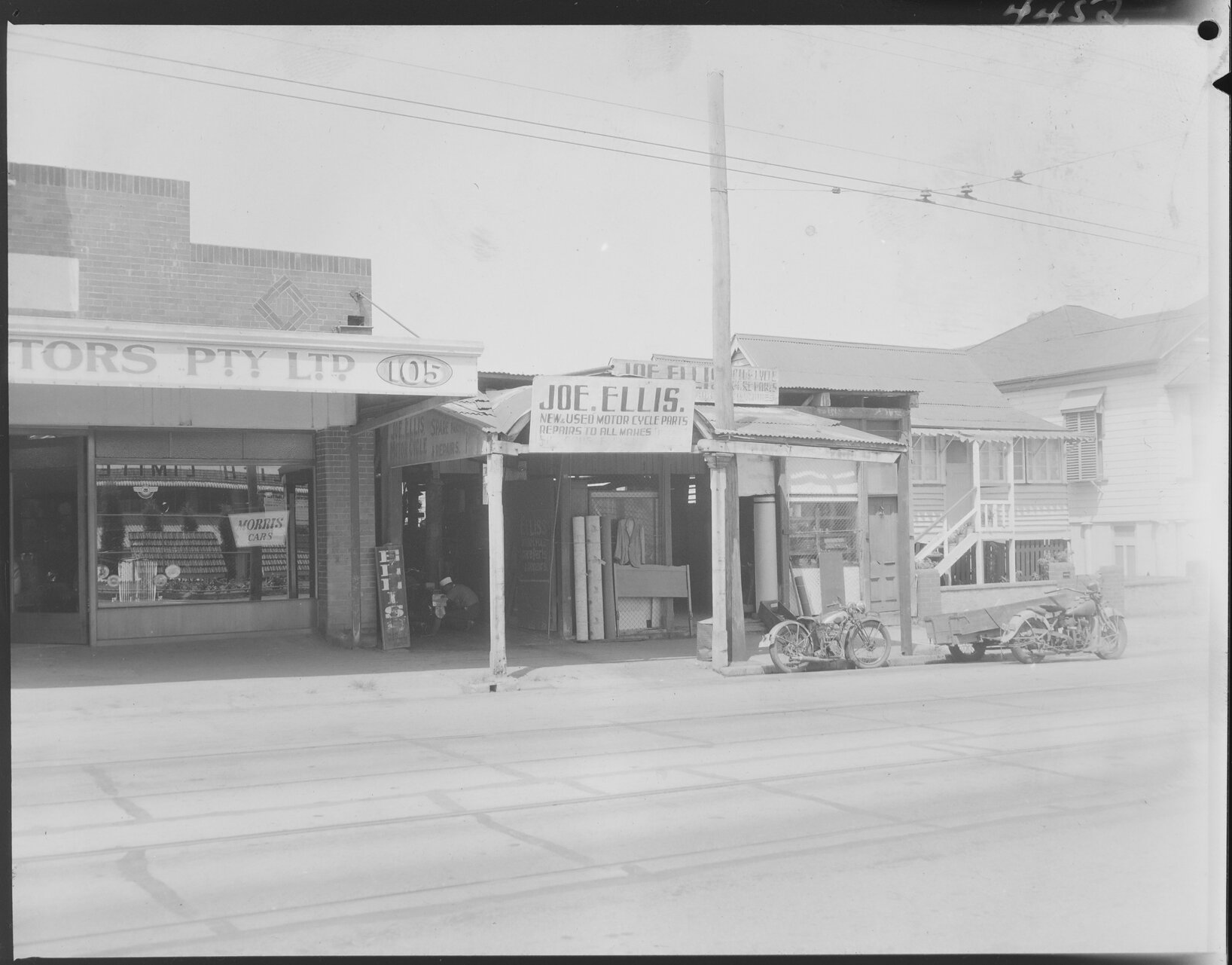 Joe Ellis Motorcycle Shop, 101 Brunswick Street, Fortitude Valley - 1953