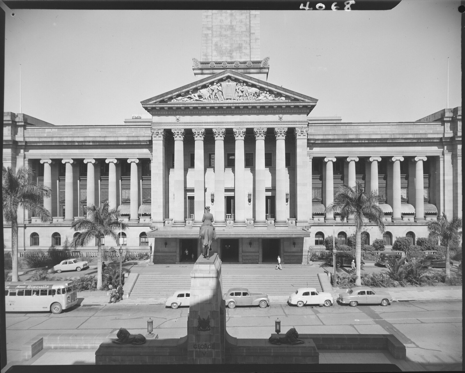 Front view of City Hall, Brisbane City - 1953