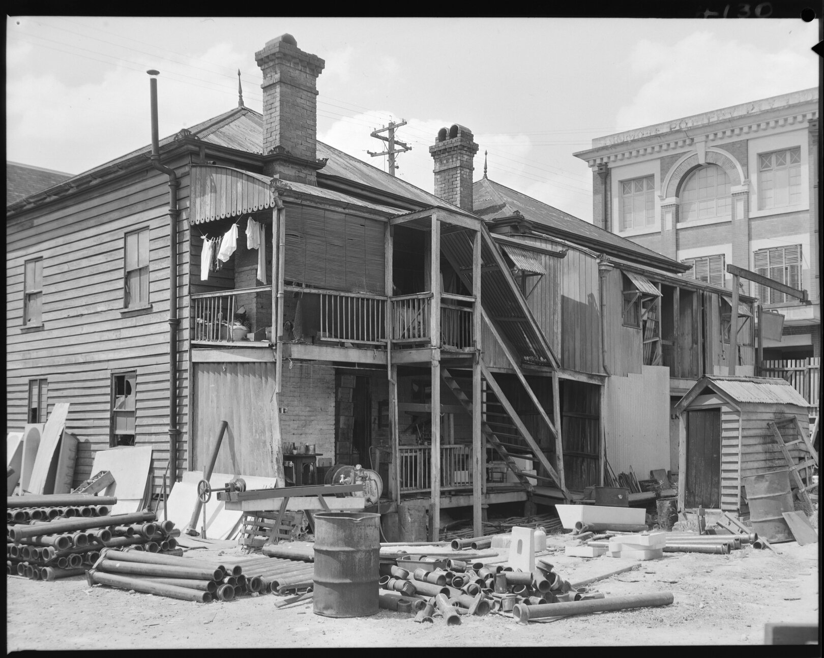 Dilapidated houses, Gipps Street Fortitude Valley - 1953 
