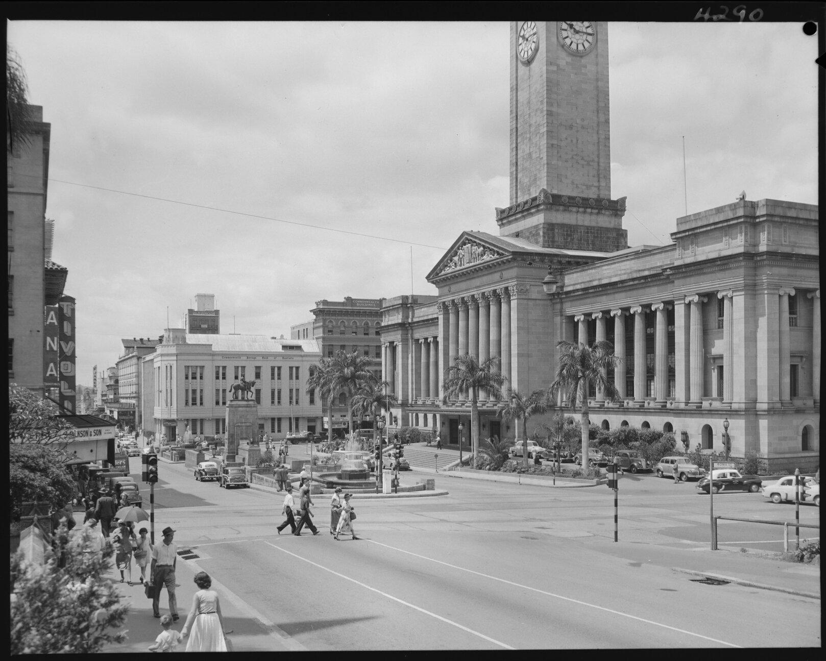 City Hall frontages looking north from Ann Street - 1953