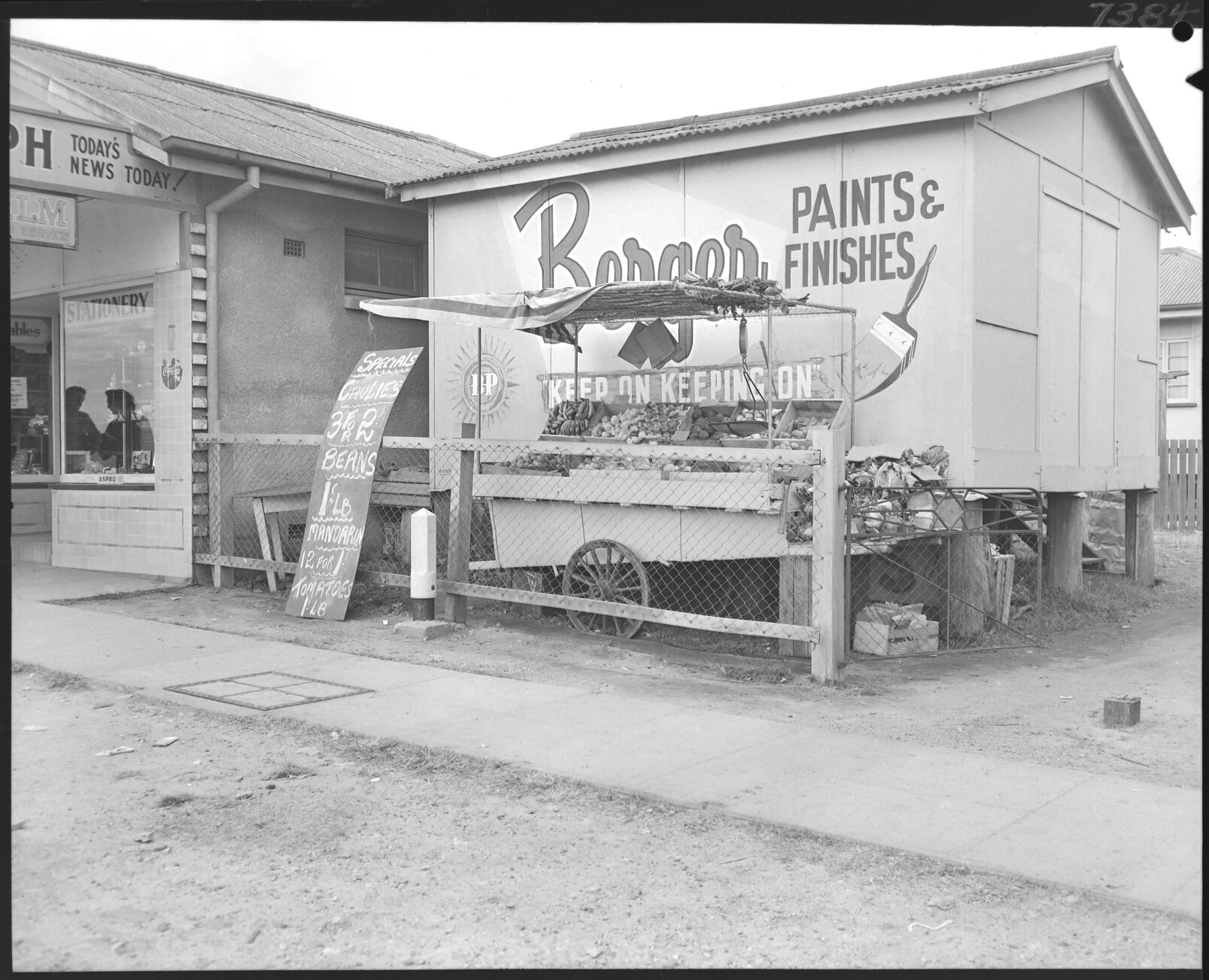 Fruit stall in Cannon Hill - 1956