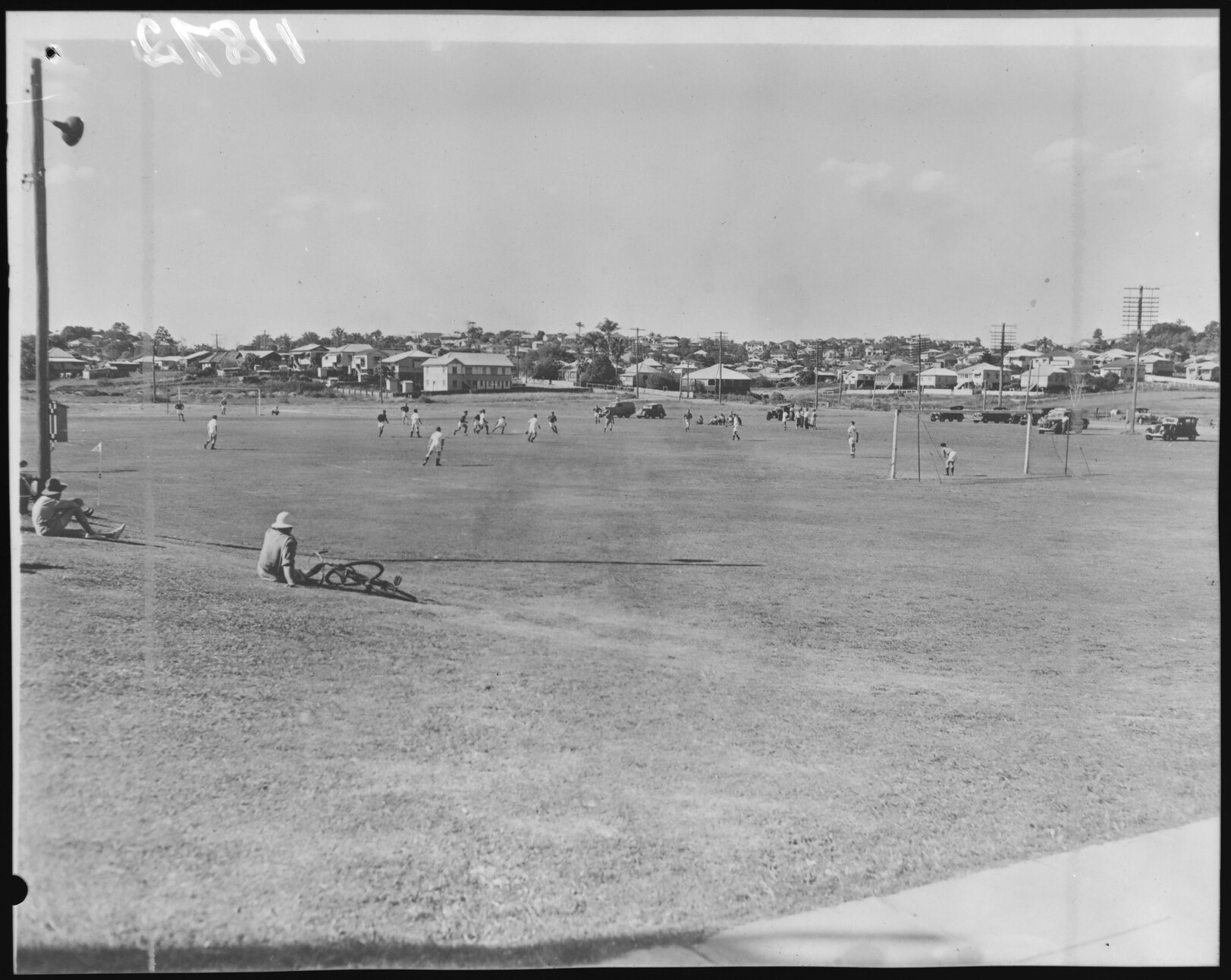 Soccer match at Fehlberg Park, Fairfield - 1959