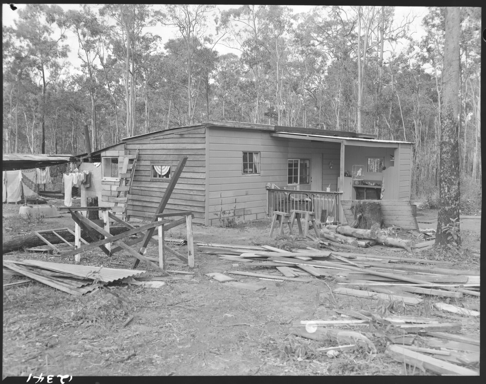 Temporary dwelling, possibly at Darra - 1959