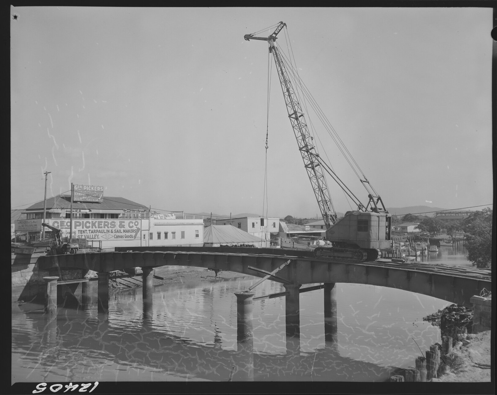 Demolition of the Breakfast Creek Bridge, Newstead and Albion - 1959