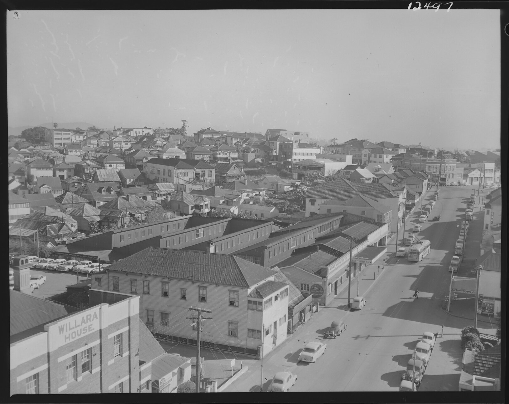 Looking north and west from the corner of Upper Edward Street, Spring Hill - 1959