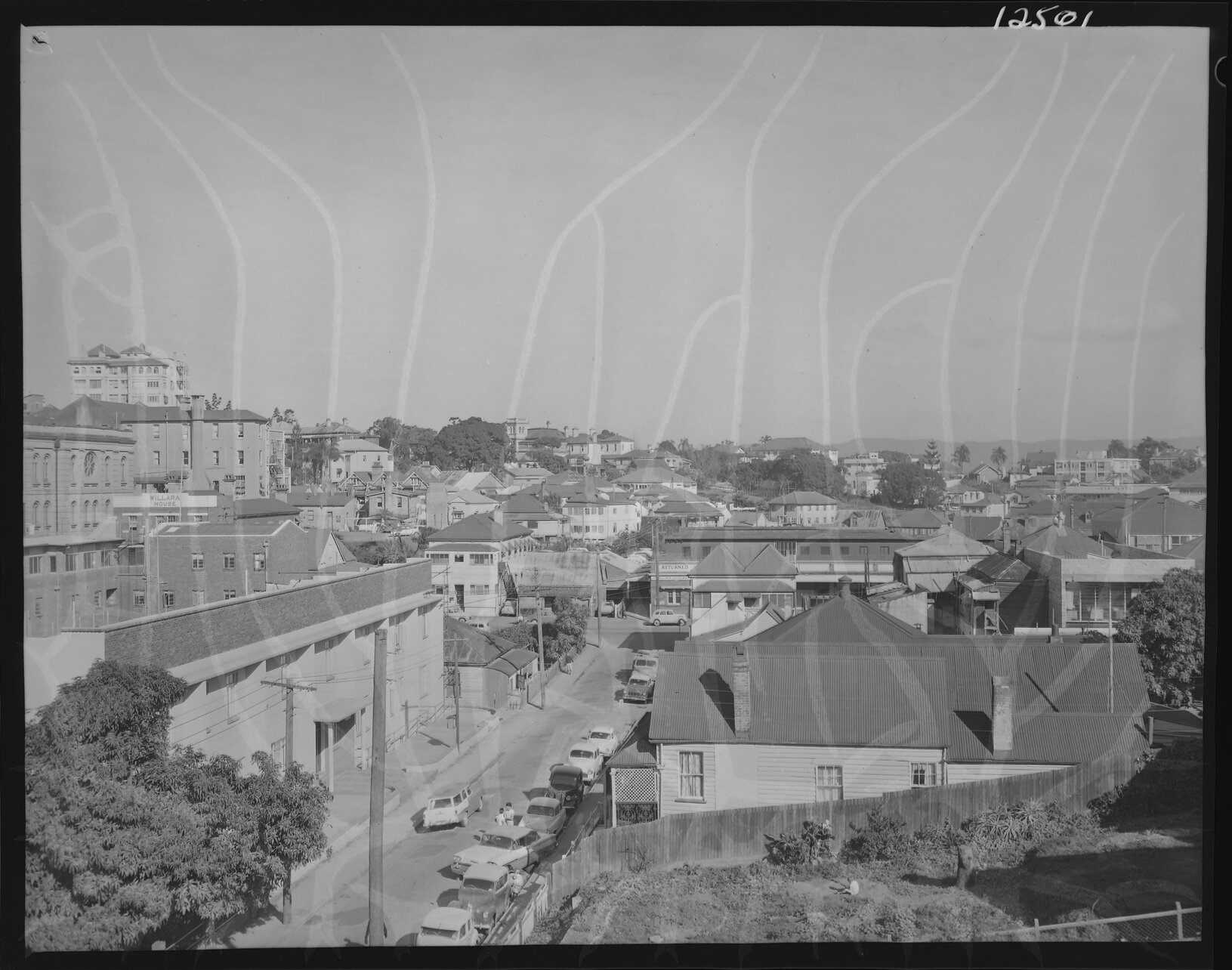 Looking down Astor Terrace into Upper Edward Street, Spring Hill - 1959