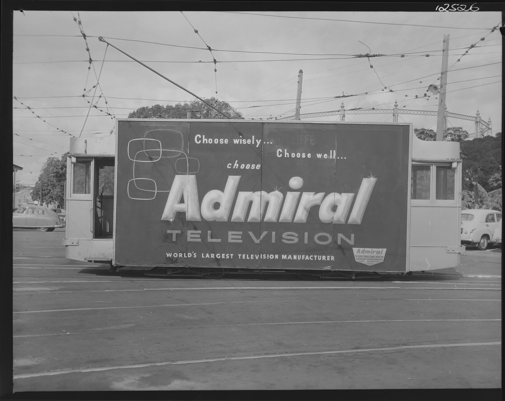 Tram No. 71 advertising Admiral Televisions - 1959