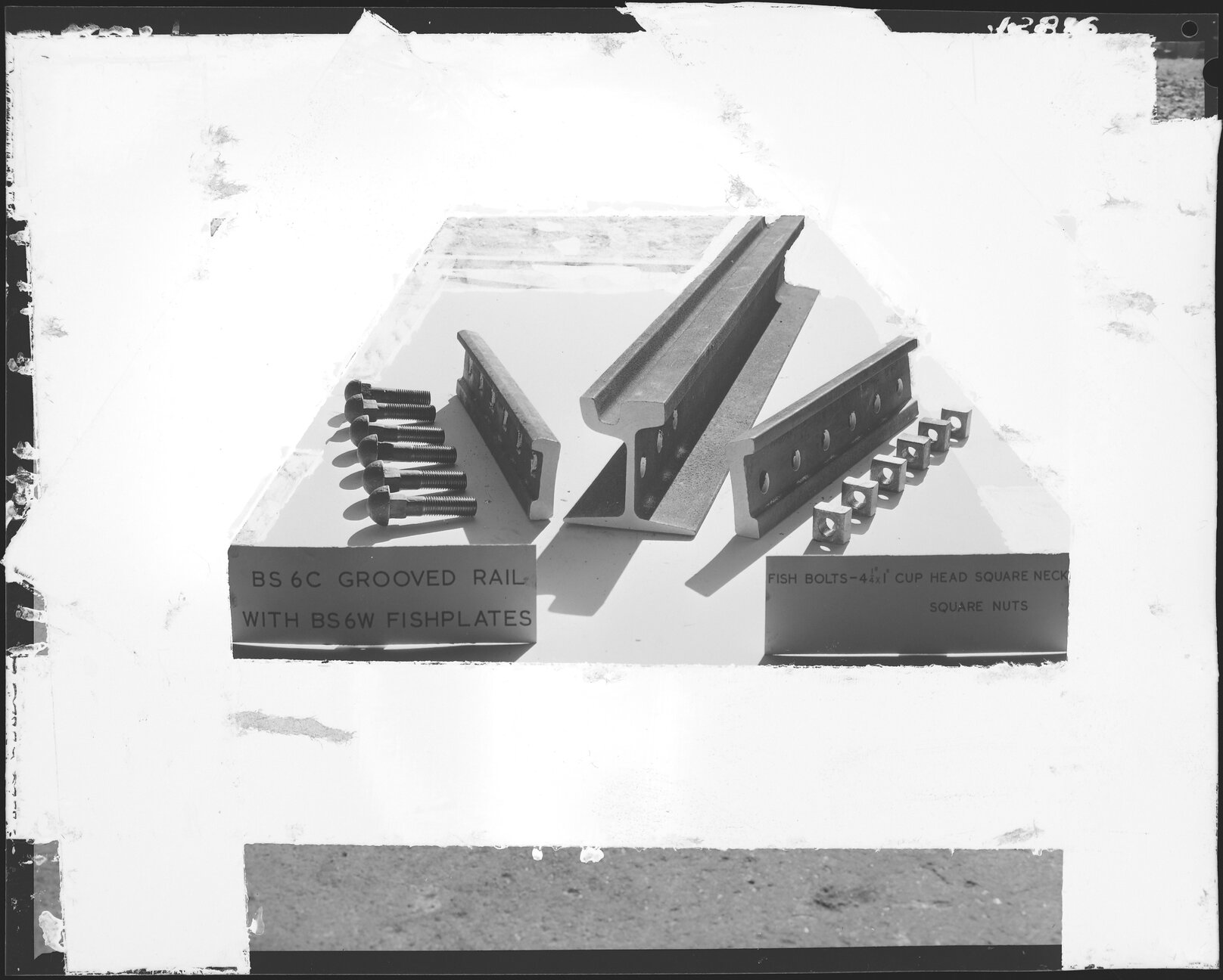Tram rails, bolts and fishplates - 1959