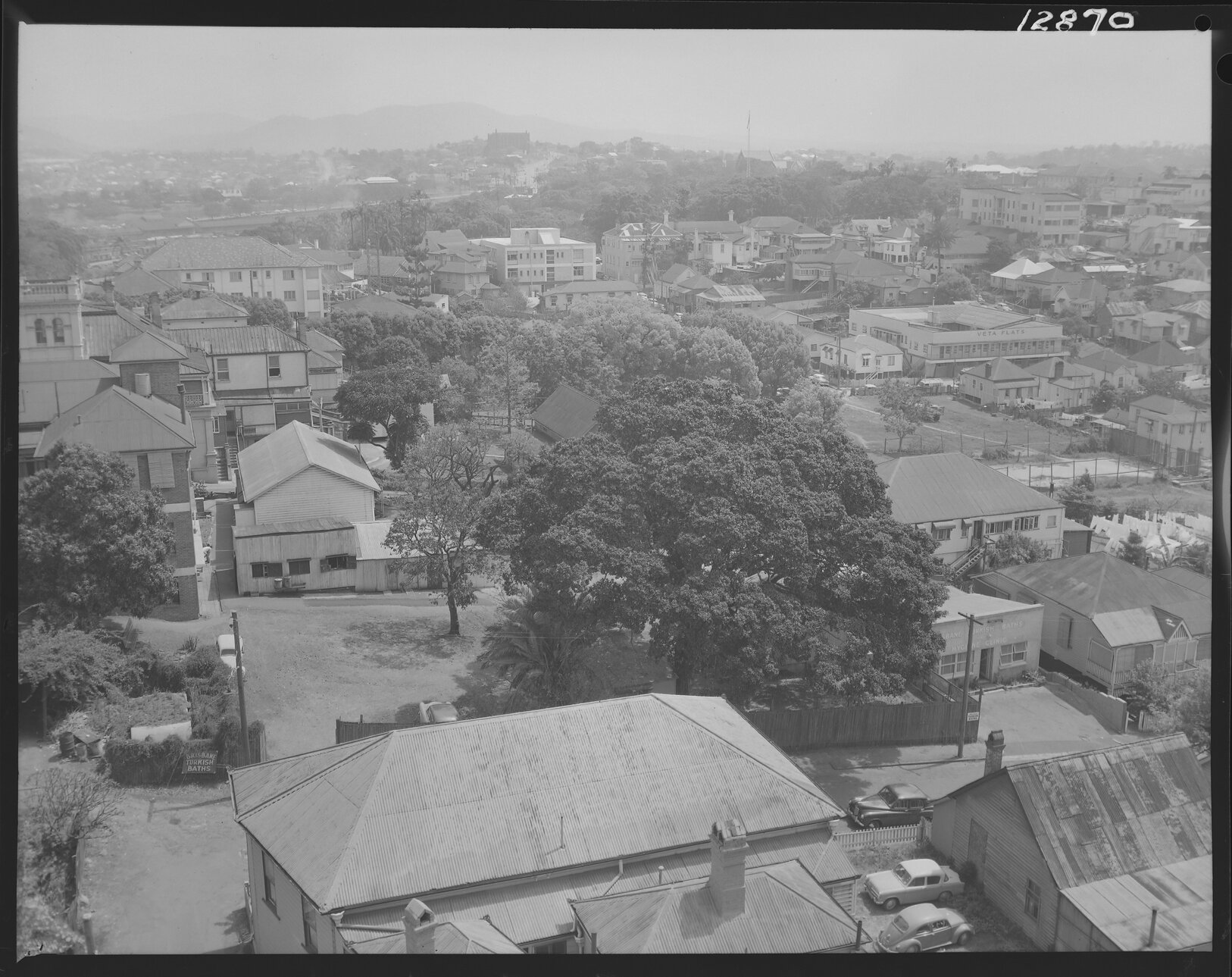 Spring Hill from Upper Edward Street, looking west towards Red Hill - 1959
