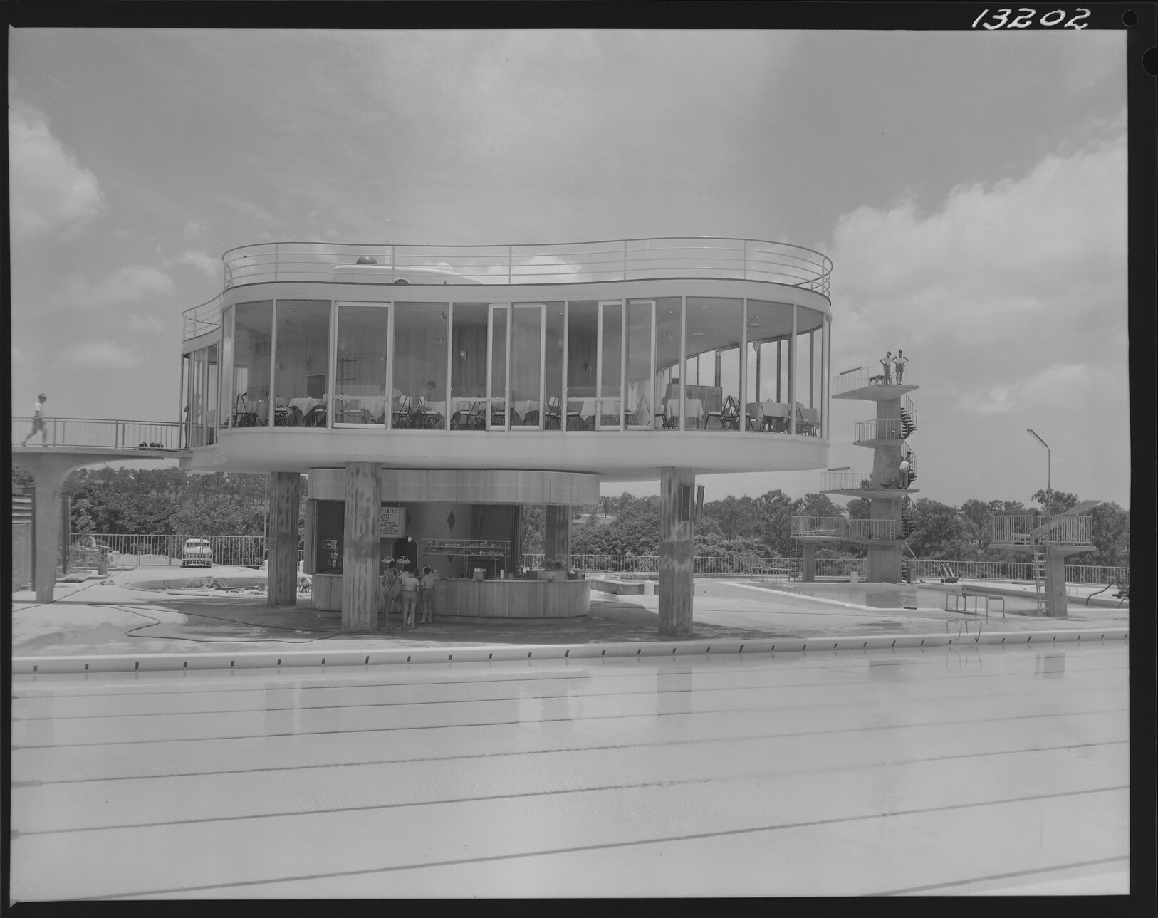 Centenary Pool exterior, Spring Hill - 1959
