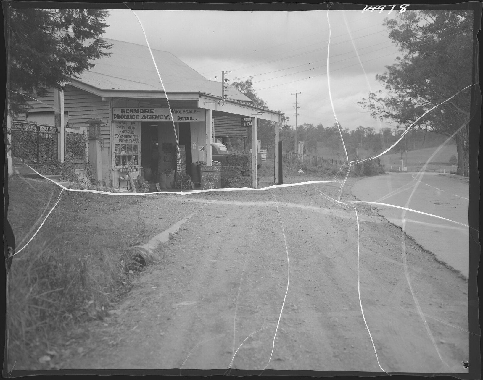 Kenmore Produce Agency and the Kenmore Theatre on Moggill Road, Kenmore - 1960